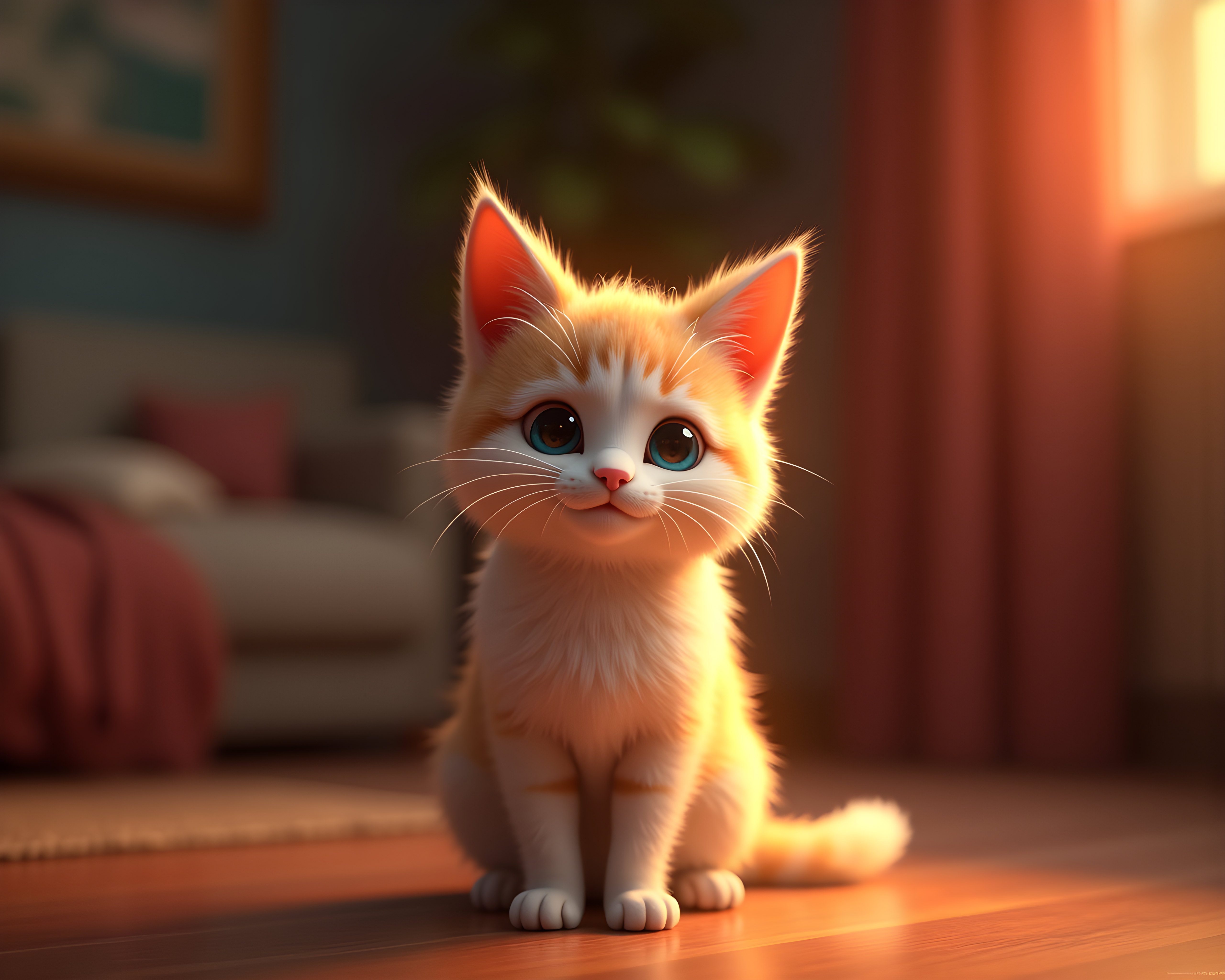 Gentle Cat — 3D Render (Luxury)