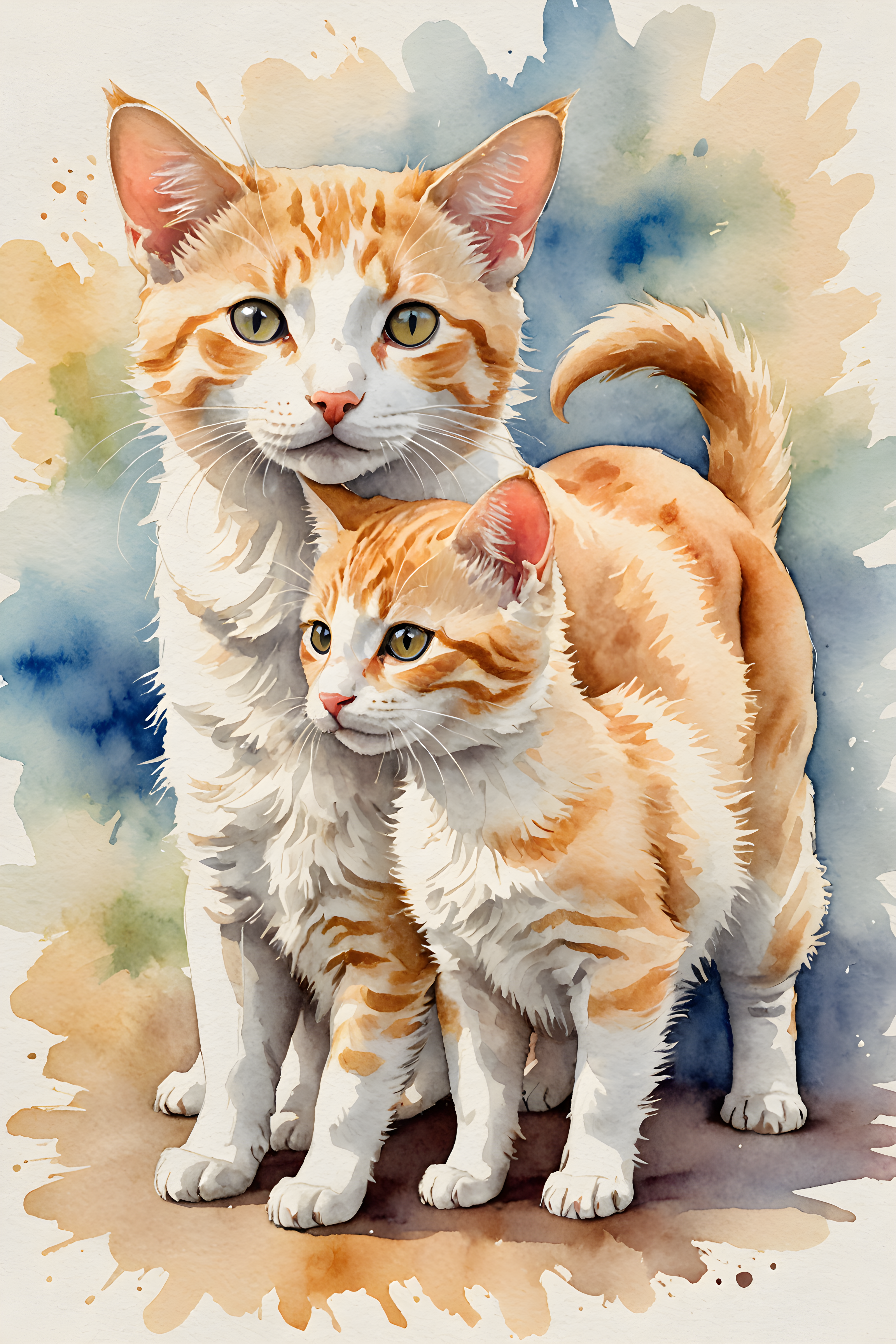Gentle Cat — Watercolor (Playful)