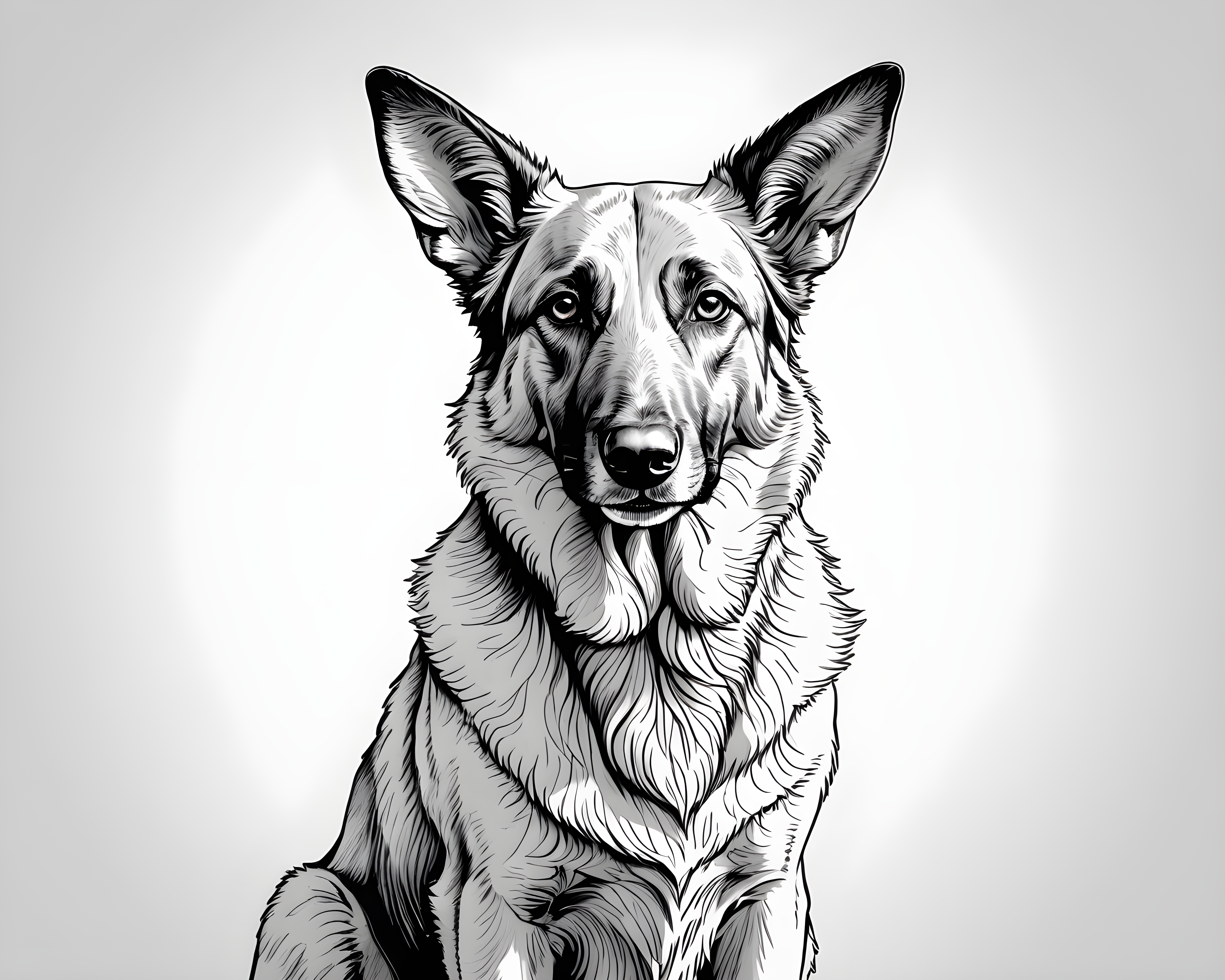Protective Shepherd — Minimalist Line Art (Savage)