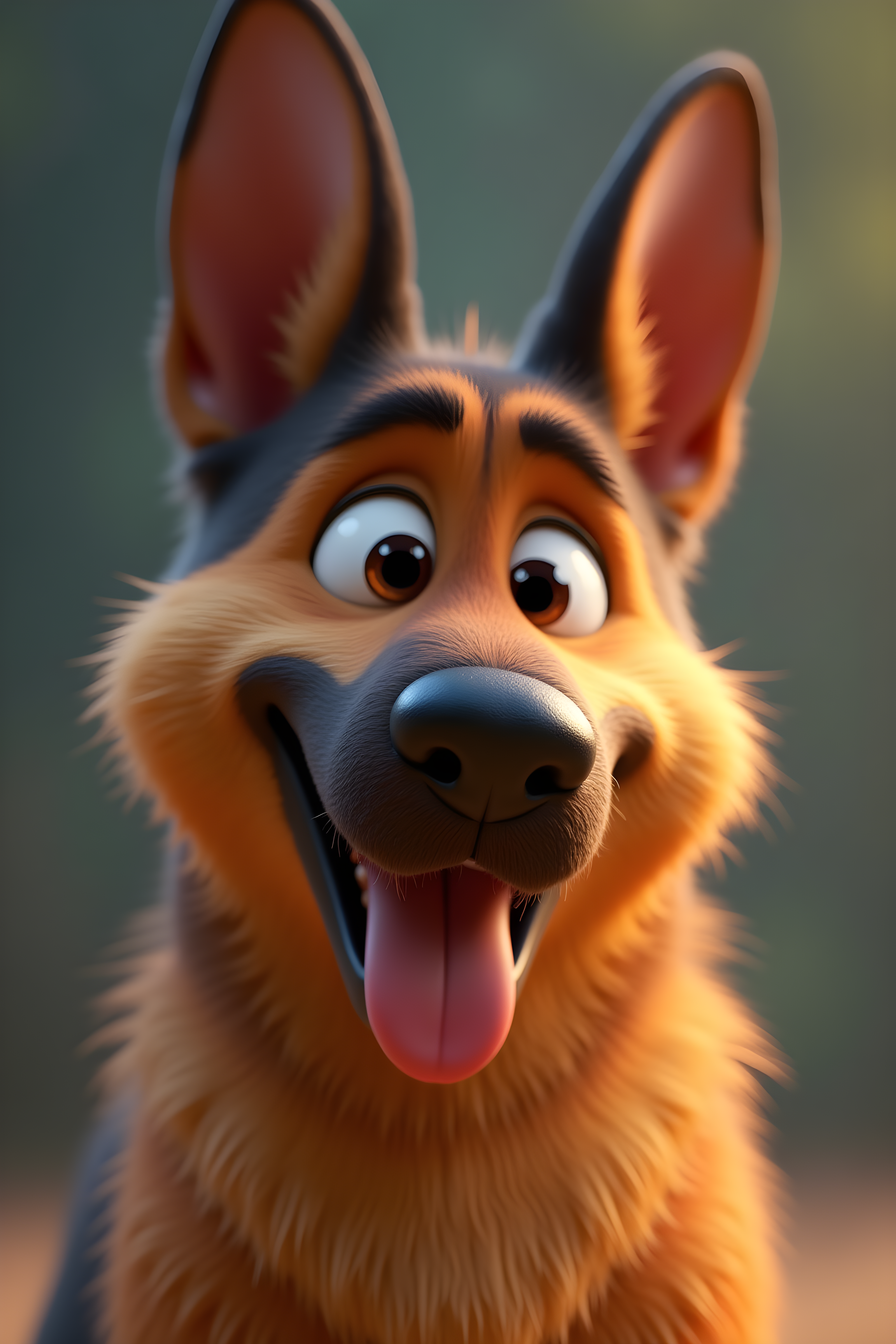 Protective Shepherd — 3D Render (Energetic)