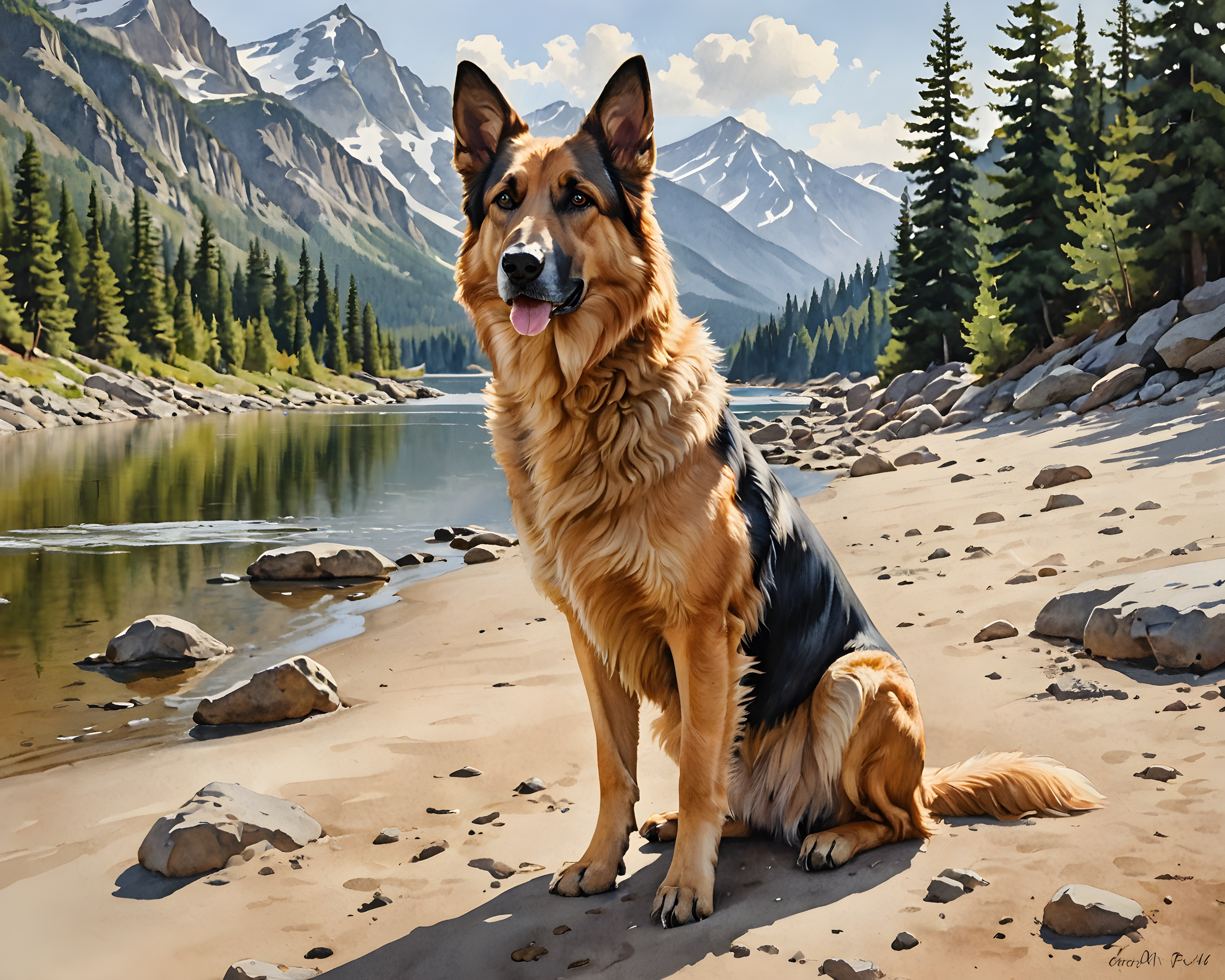 Protective Shepherd — Watercolor (Motivational)