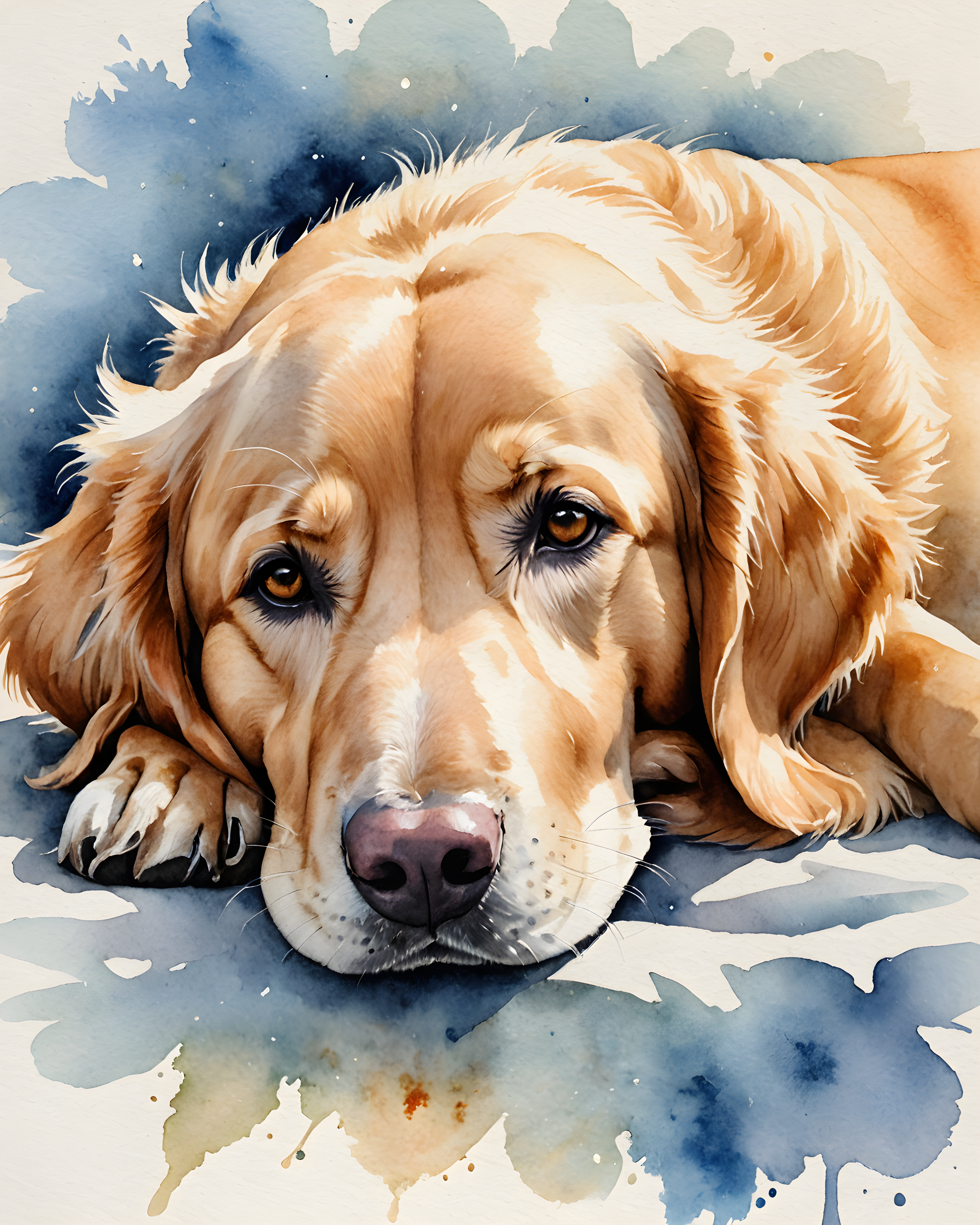 Soulful Retriever — Watercolor (Fantasy)