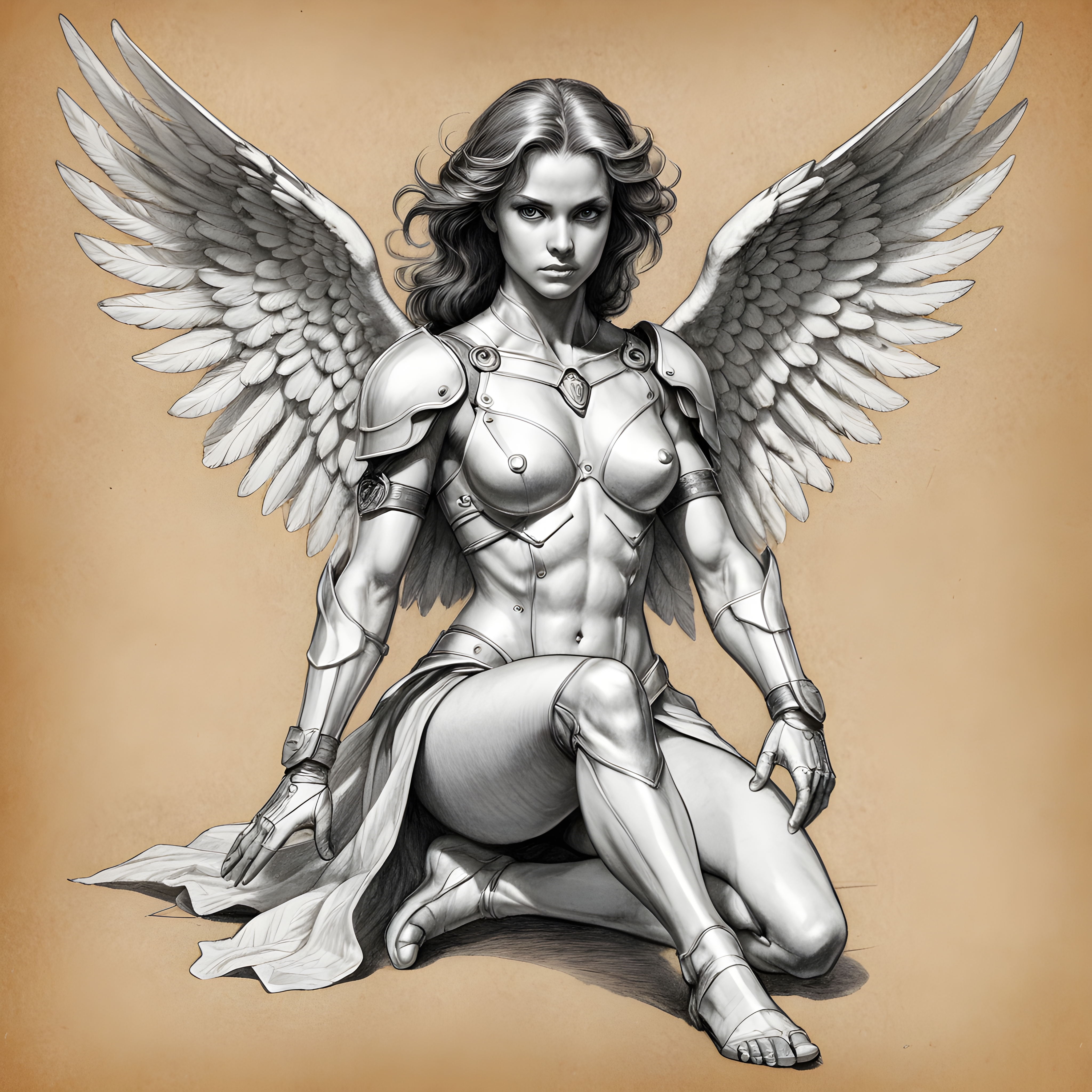 Angel Cavalier — Pencil Sketch (Playful)