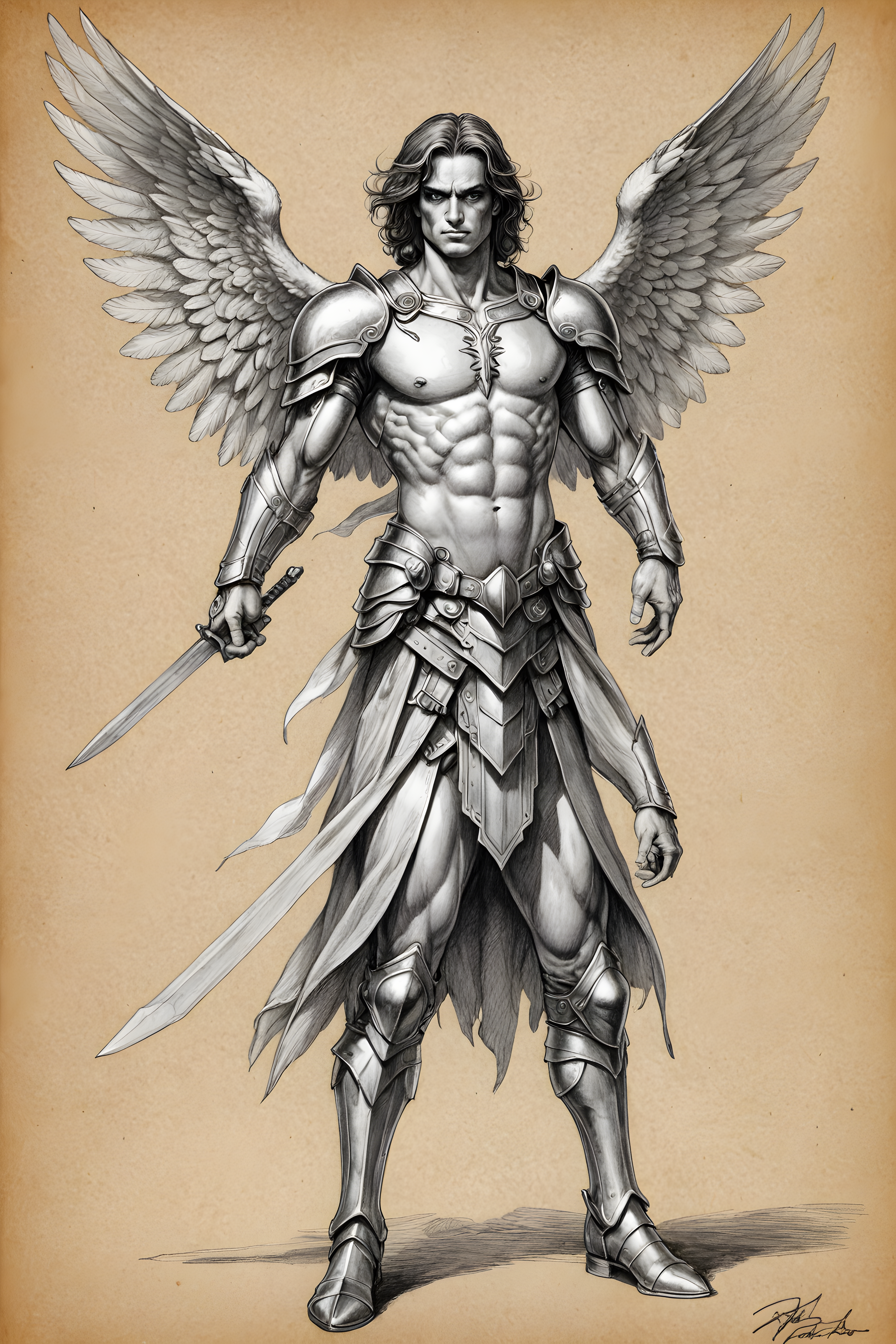 Angel Cavalier — Pencil Sketch (Savage)