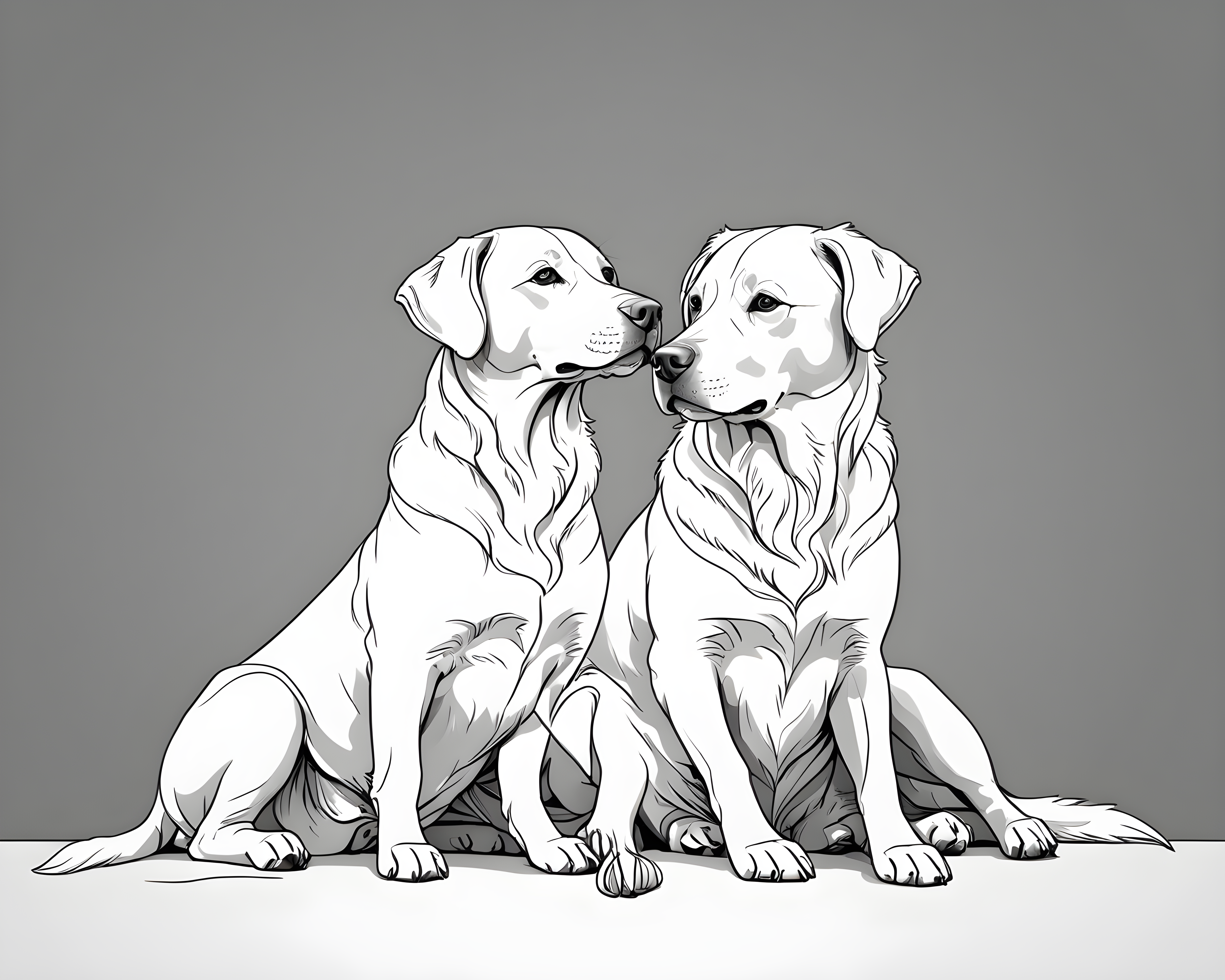 Celestial Retriever — Minimalist Line Art (Emotional)