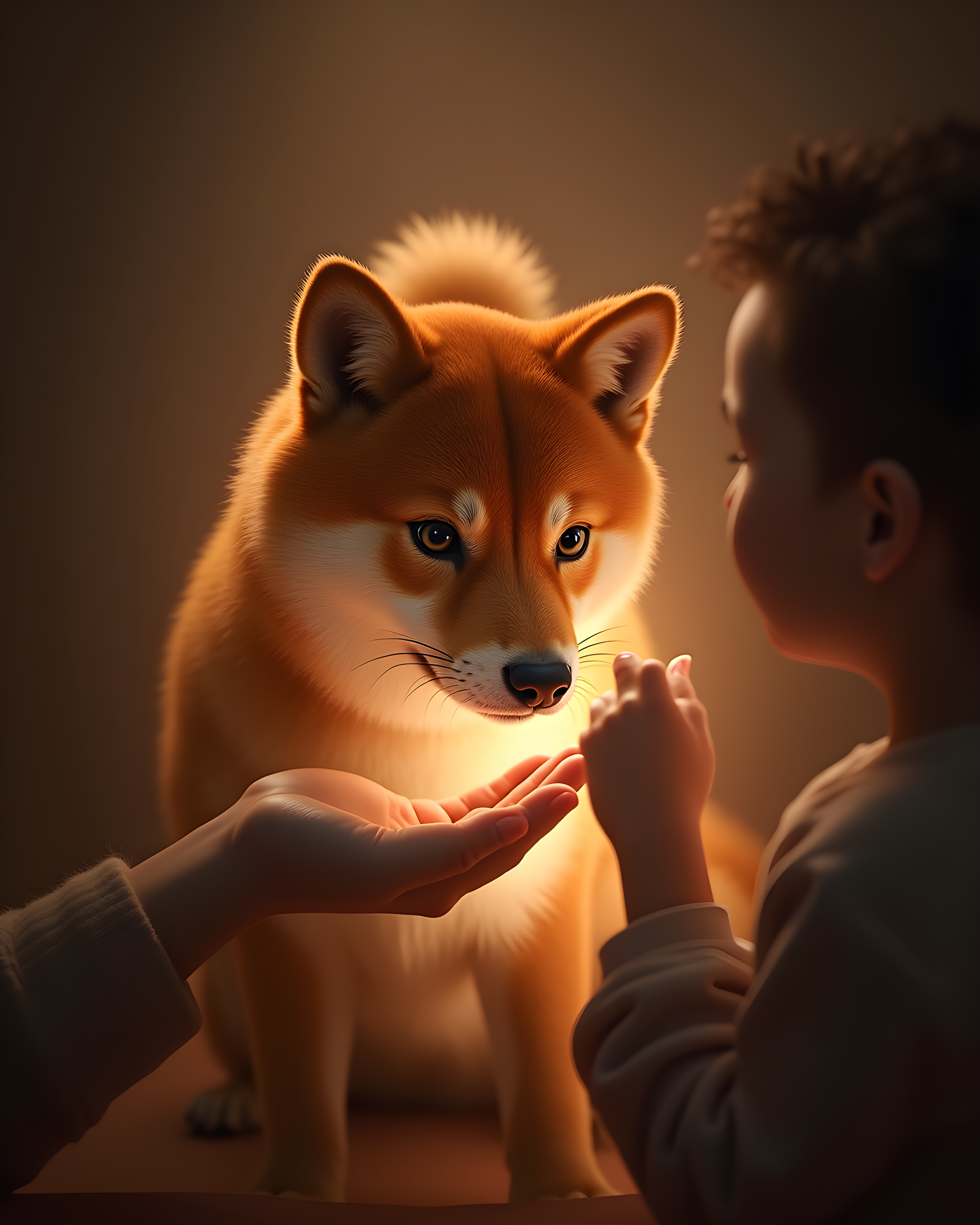 Cosmic Shiba — Hyper-Realistic (Romantic) — Wall Art (Printable) — Portrait 4×5