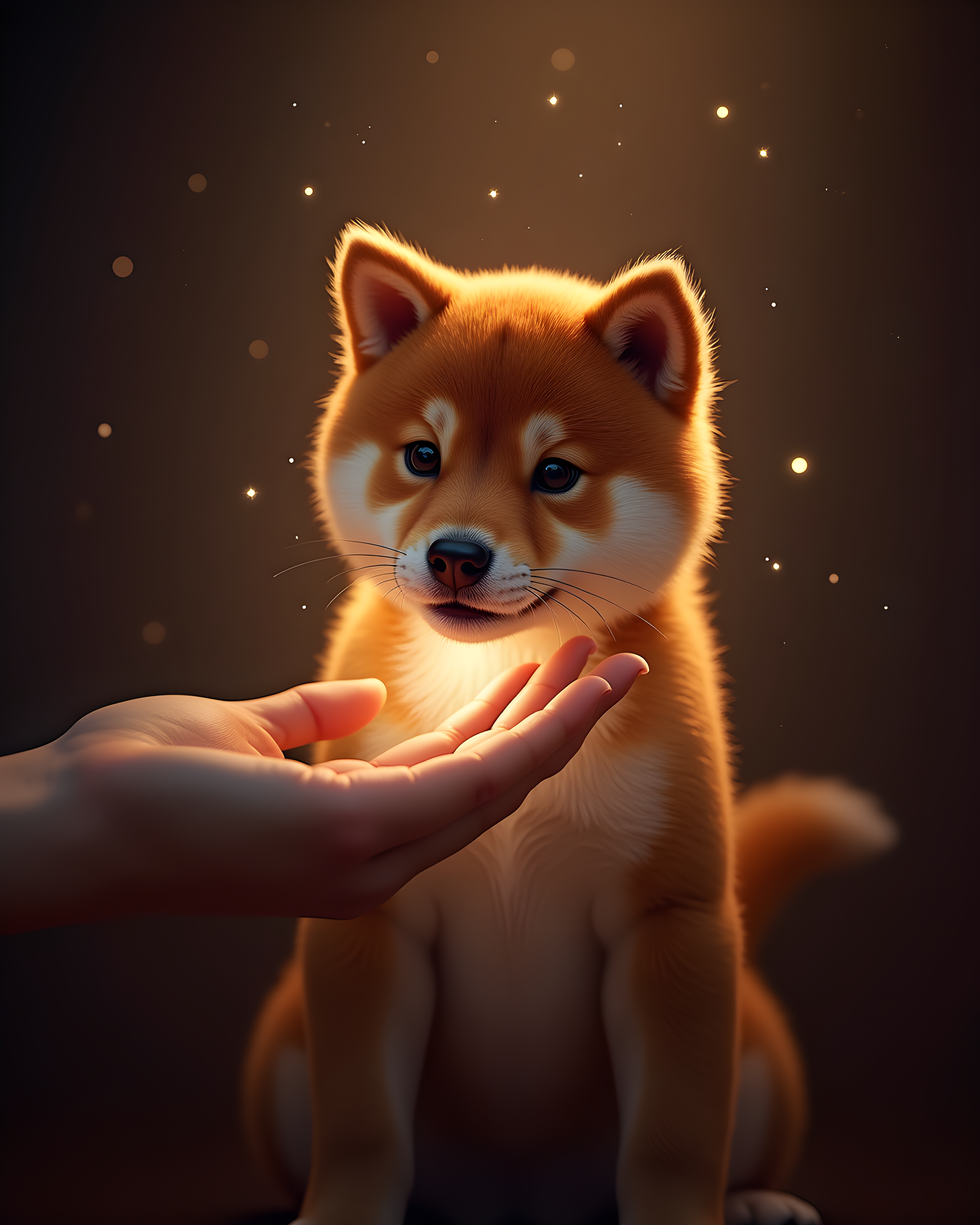Cosmic Shiba — Hyper-Realistic (Romantic) — Wall Art (Printable) — Portrait 4×5