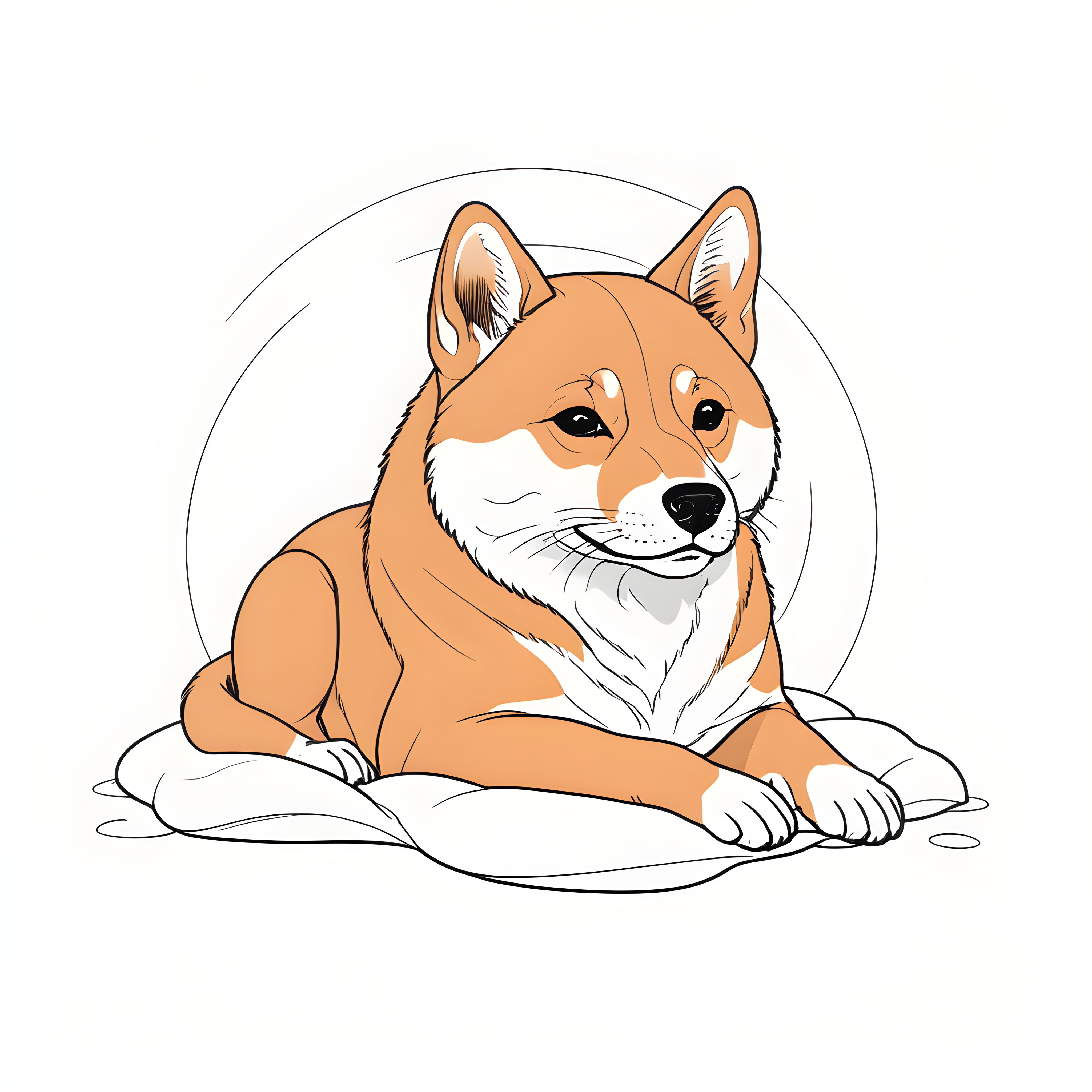 Cosmic Shiba — Minimalist Line Art (Fantasy)