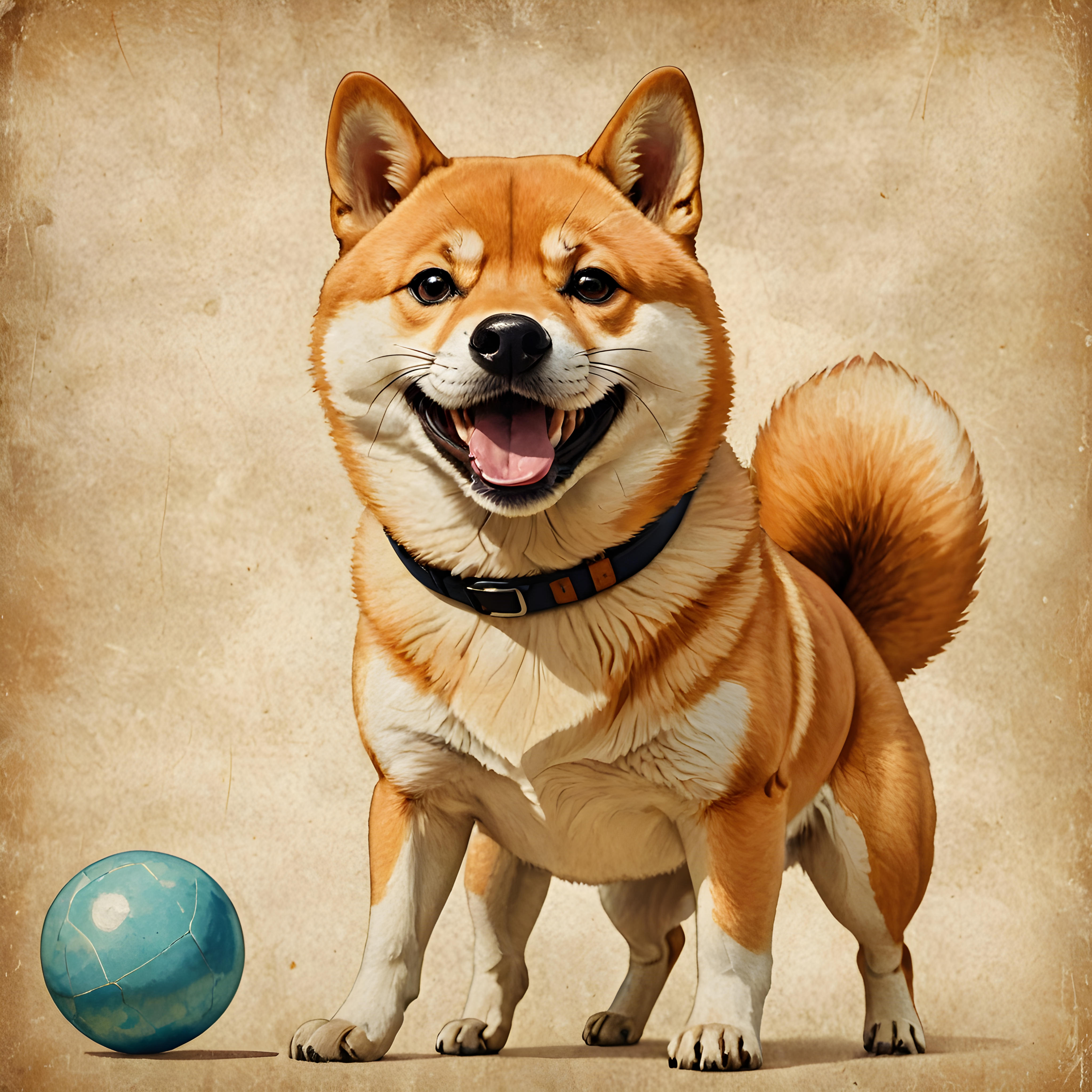 Cosmic Shiba — Vintage Poster (Playful)