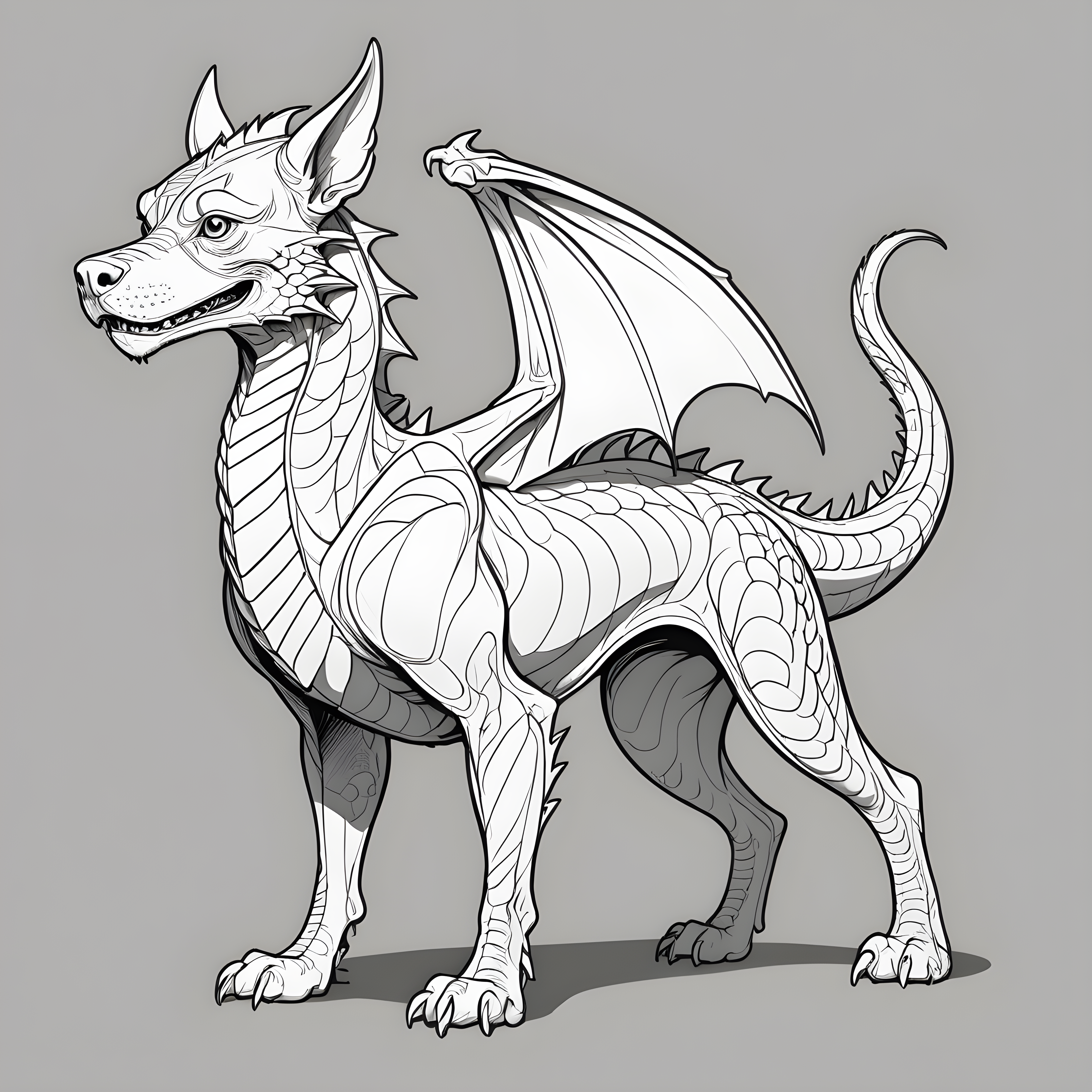 Dragon Dog — Line Art (Savage)