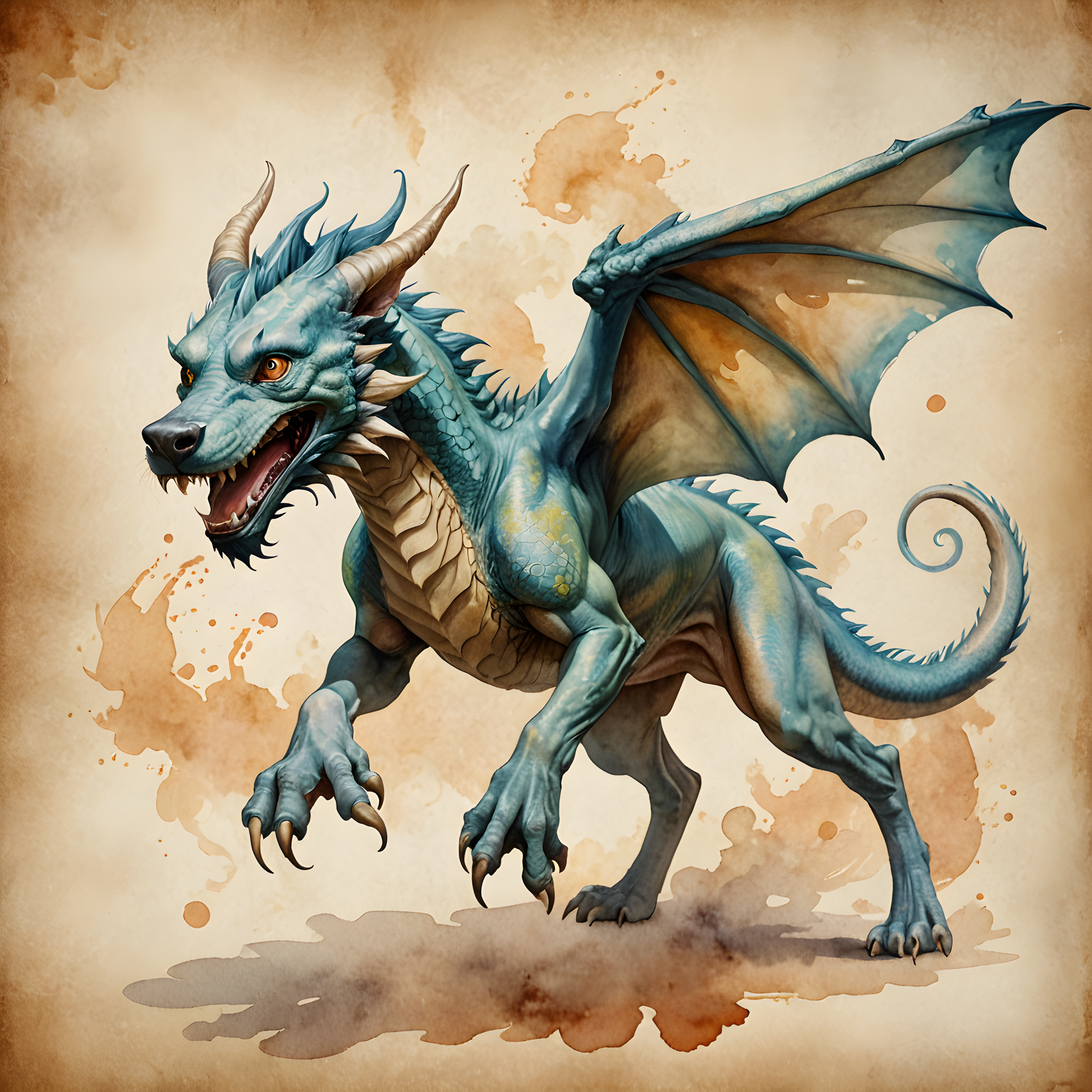 Dragon Dog — Watercolor (Emotional)