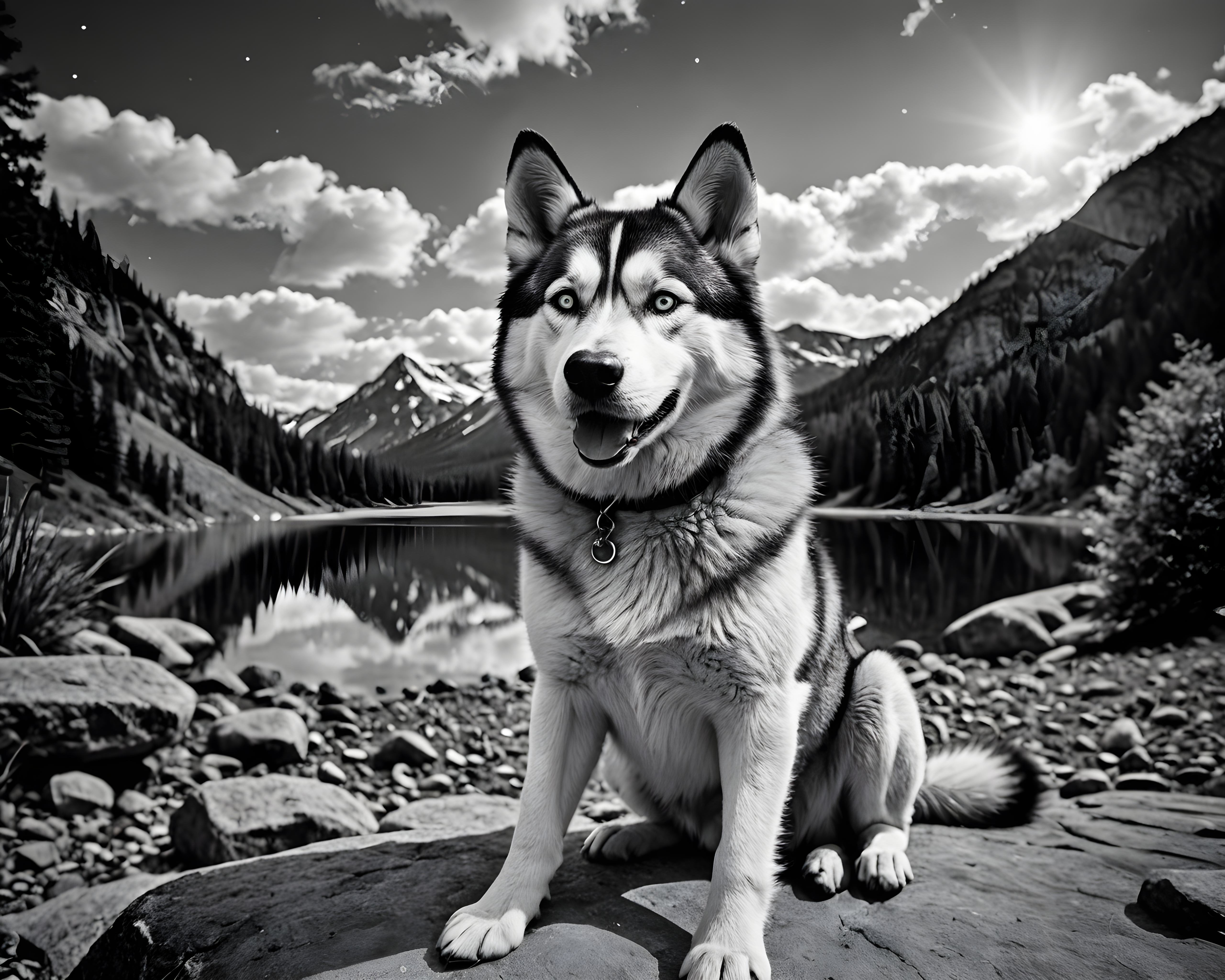 Galaxy Husky — Black & White (Funny)