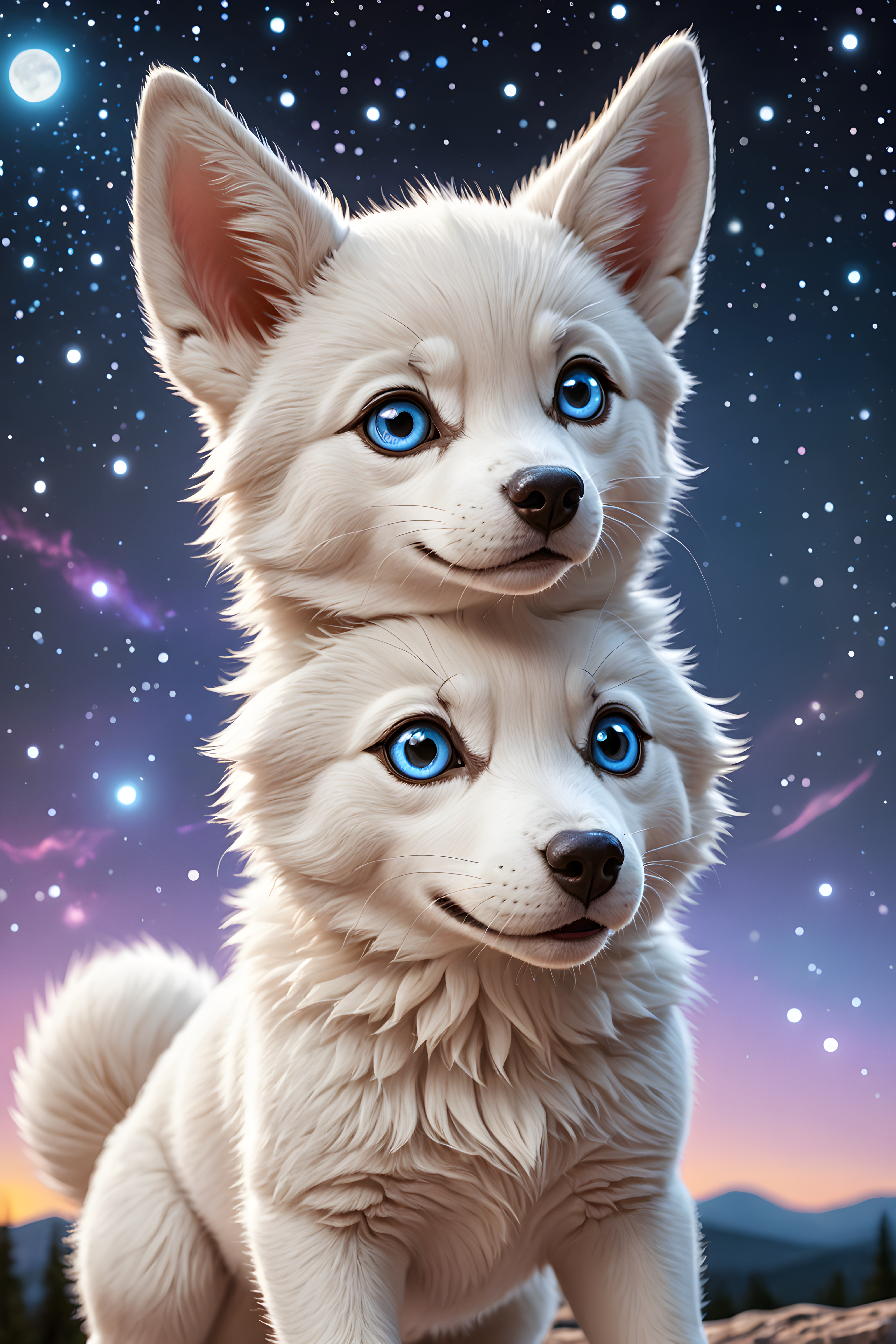 Galaxy Husky — Line Art (Cute)