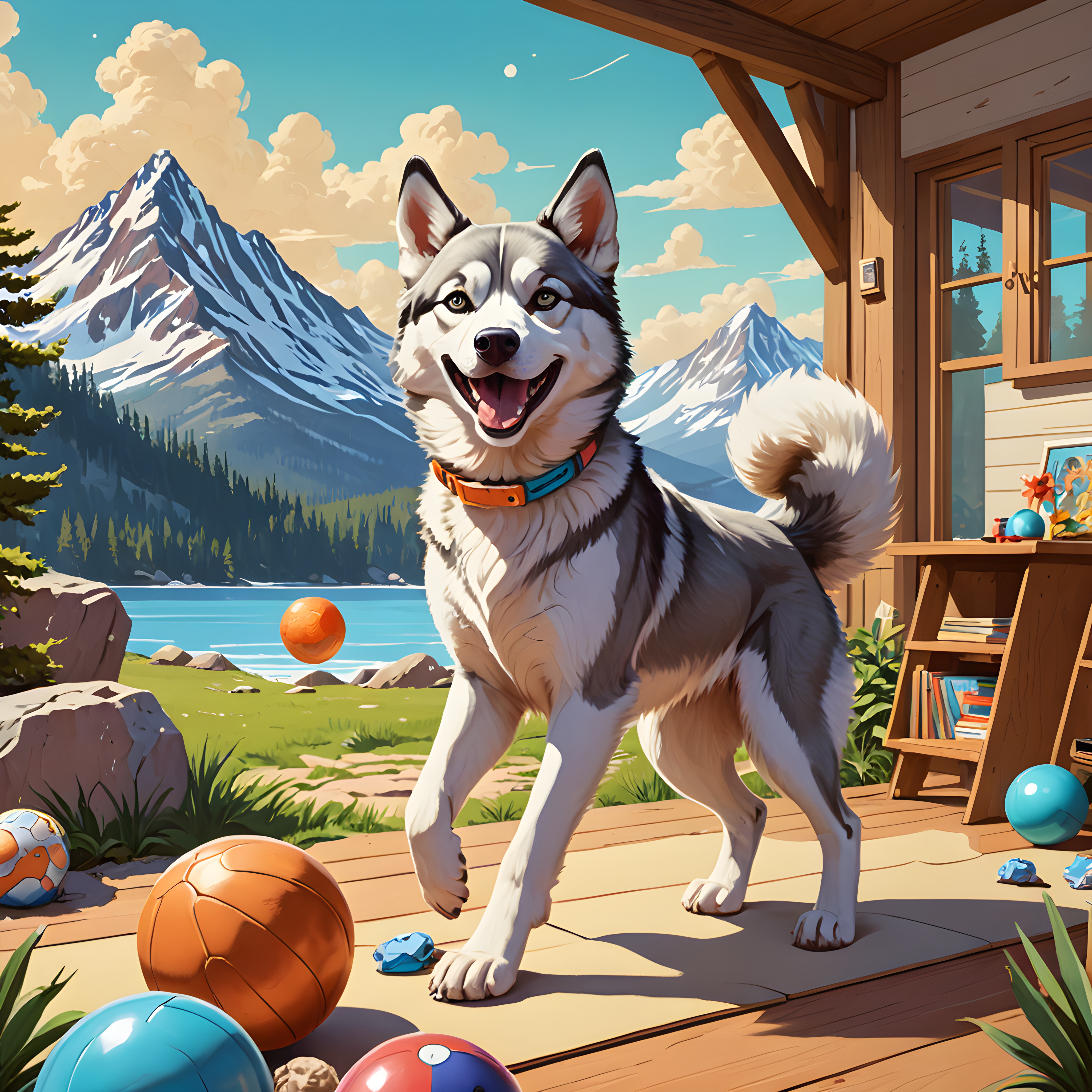 Galaxy Husky — Retro (Playful)