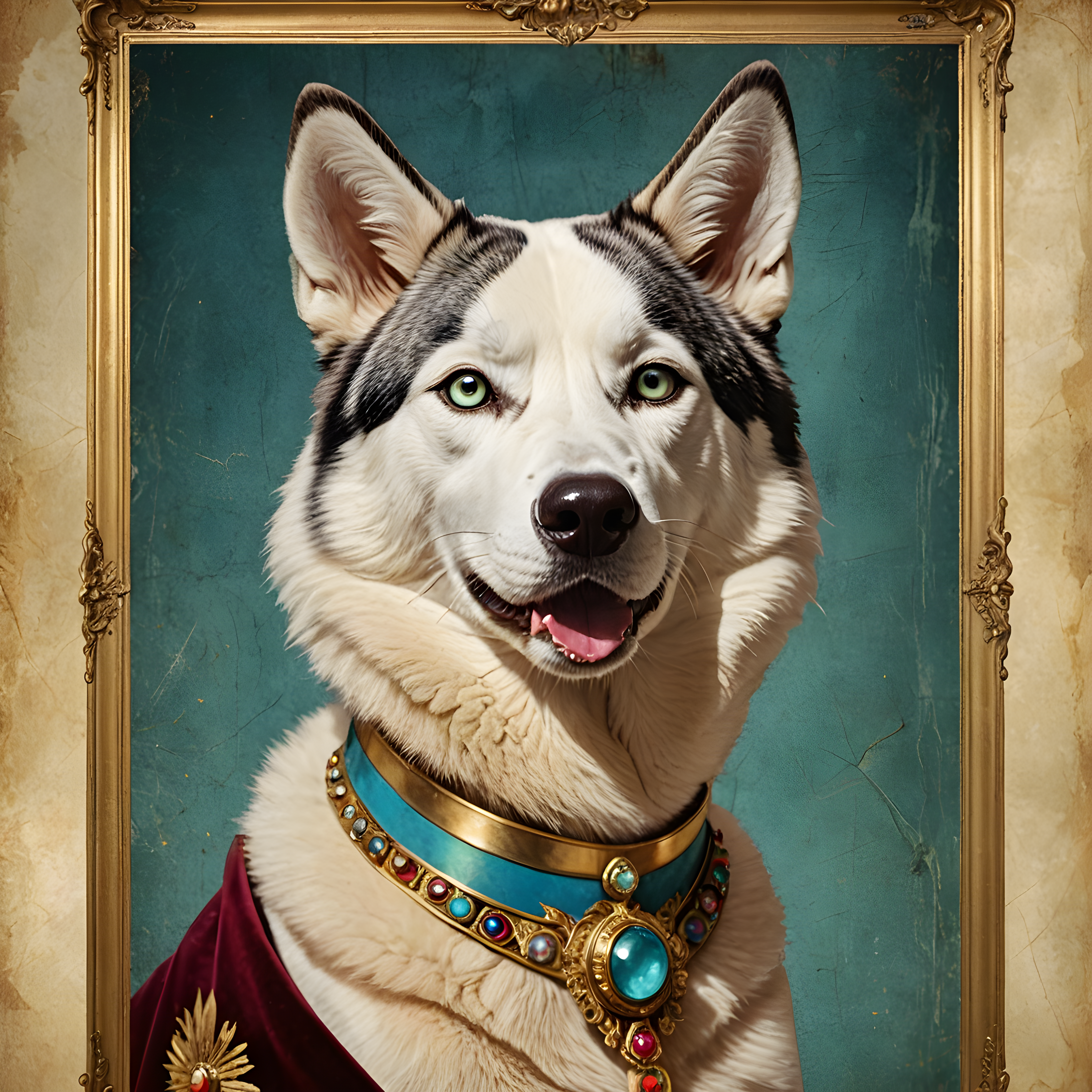 Galaxy Husky — Vintage Poster (Luxury)