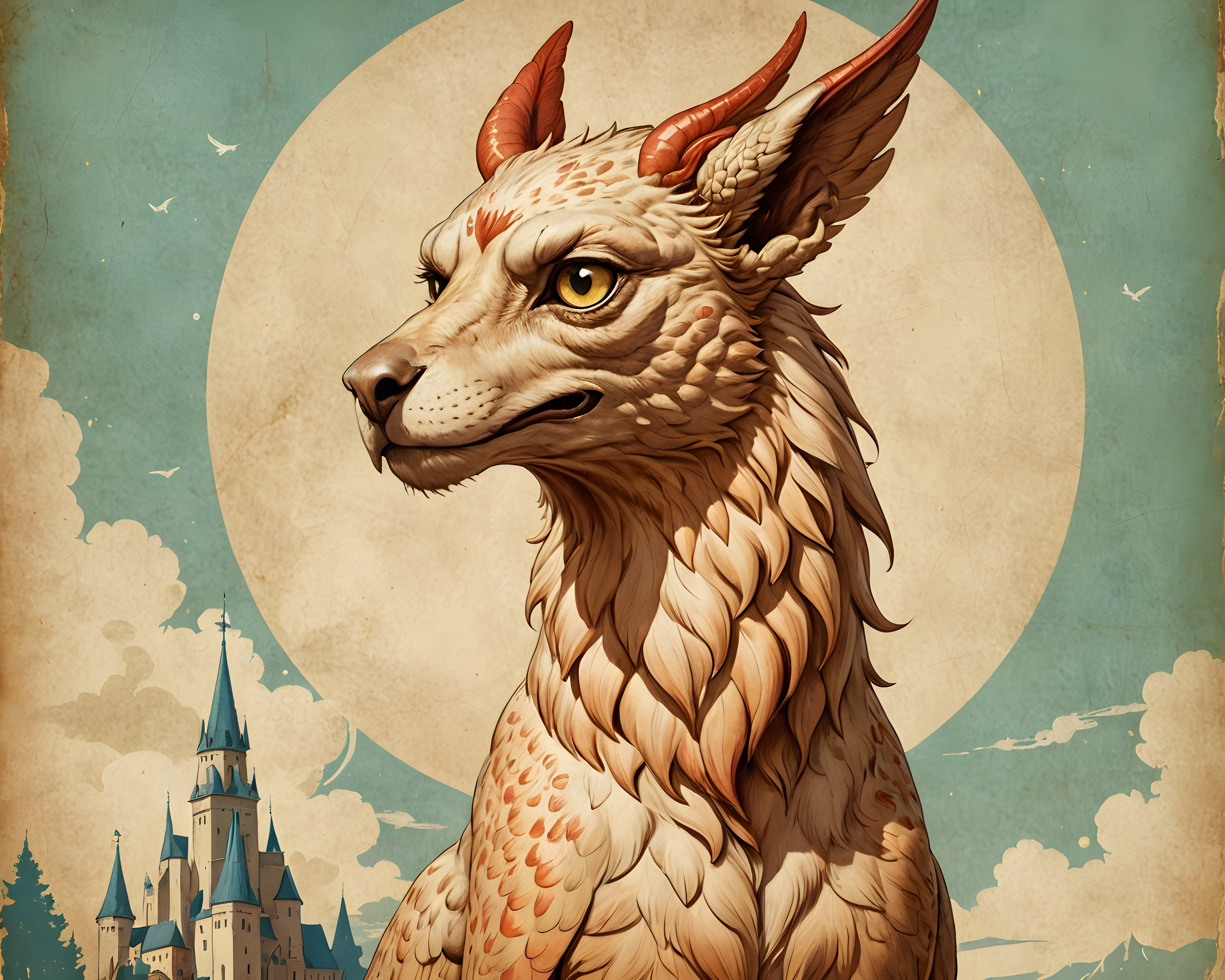 Griffin Pet — Vintage Poster (Fantasy)