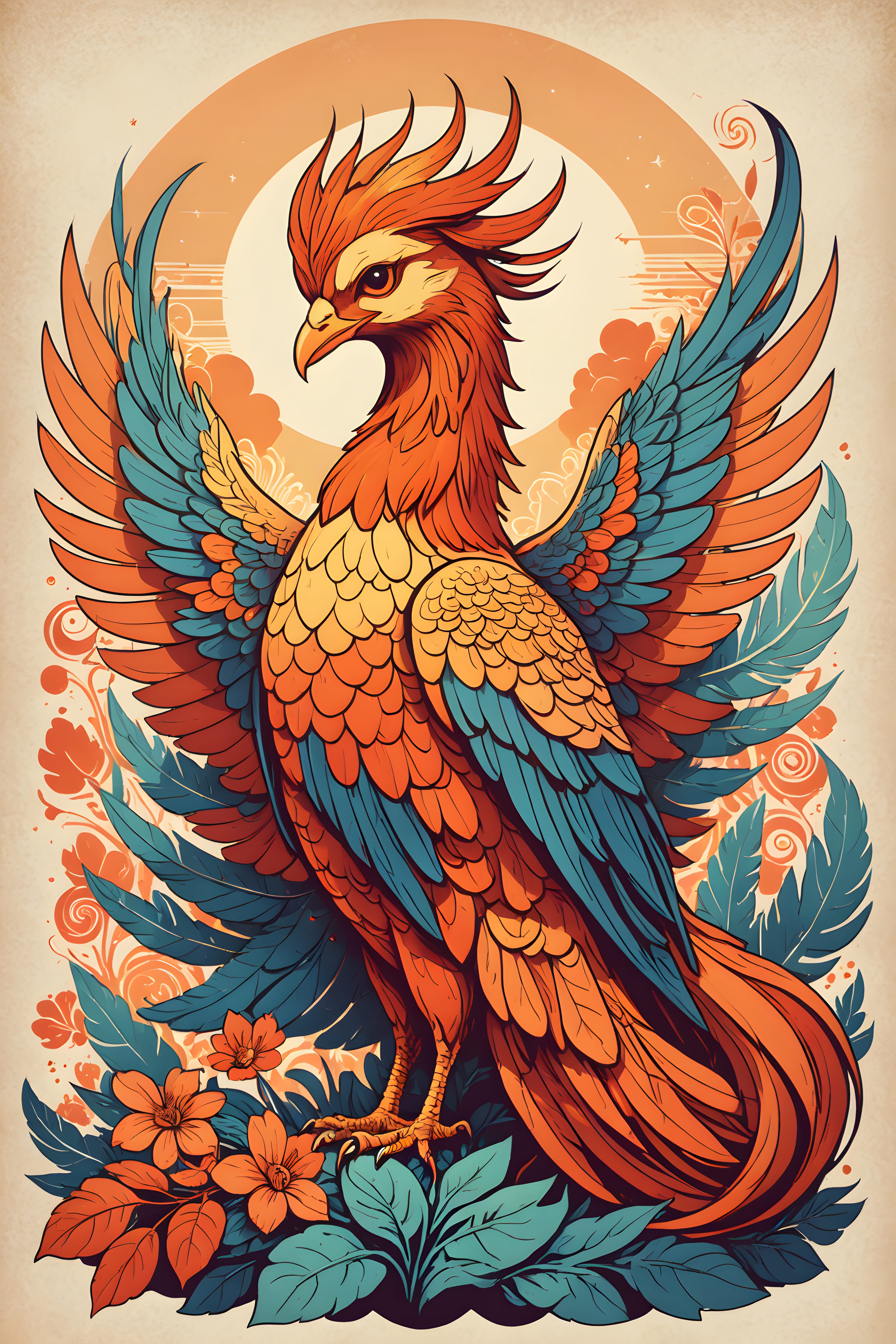 Phoenix Bird — Retro (Romantic)