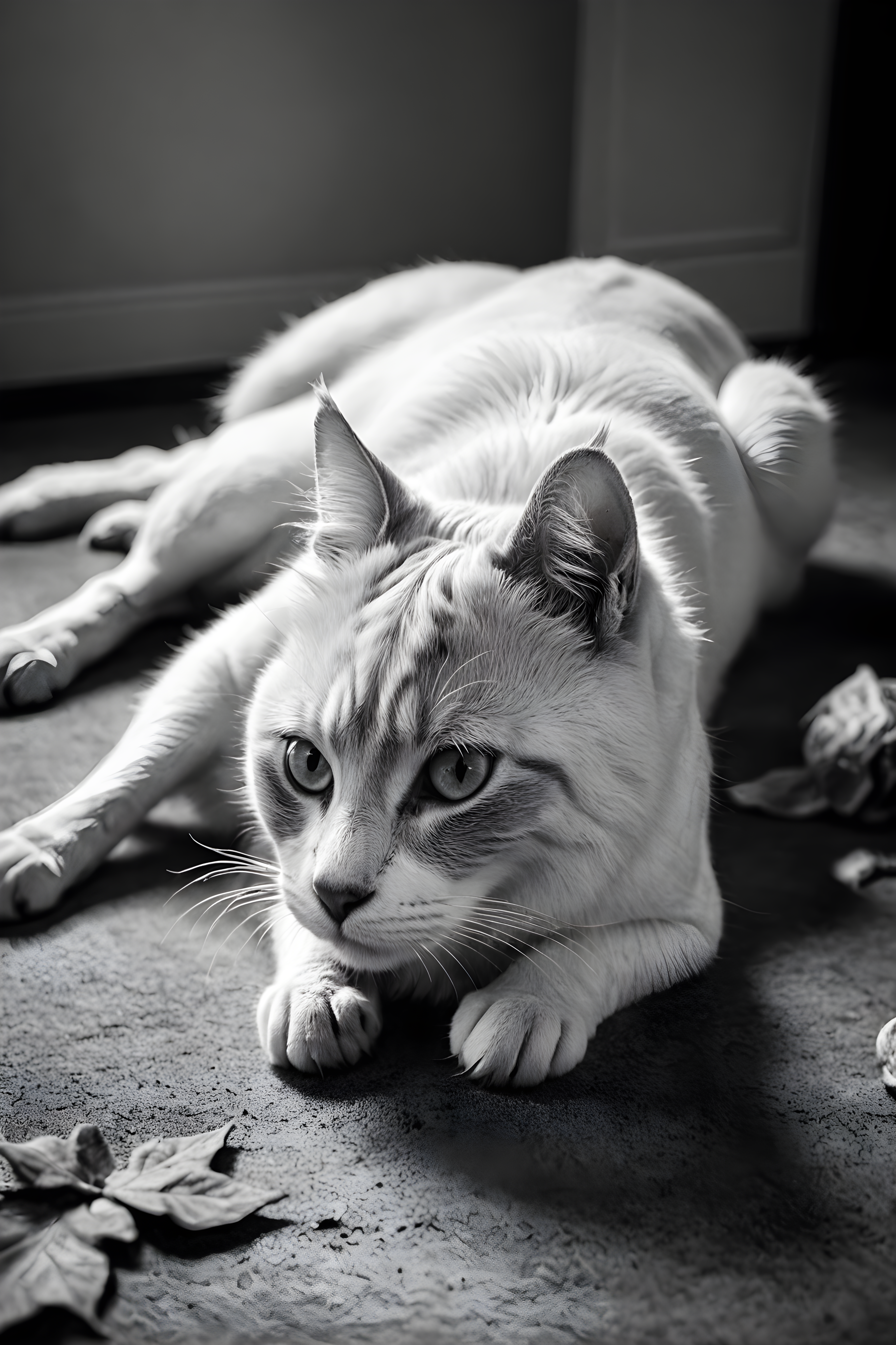 Unicorn Cat — Black & White (Fantasy)