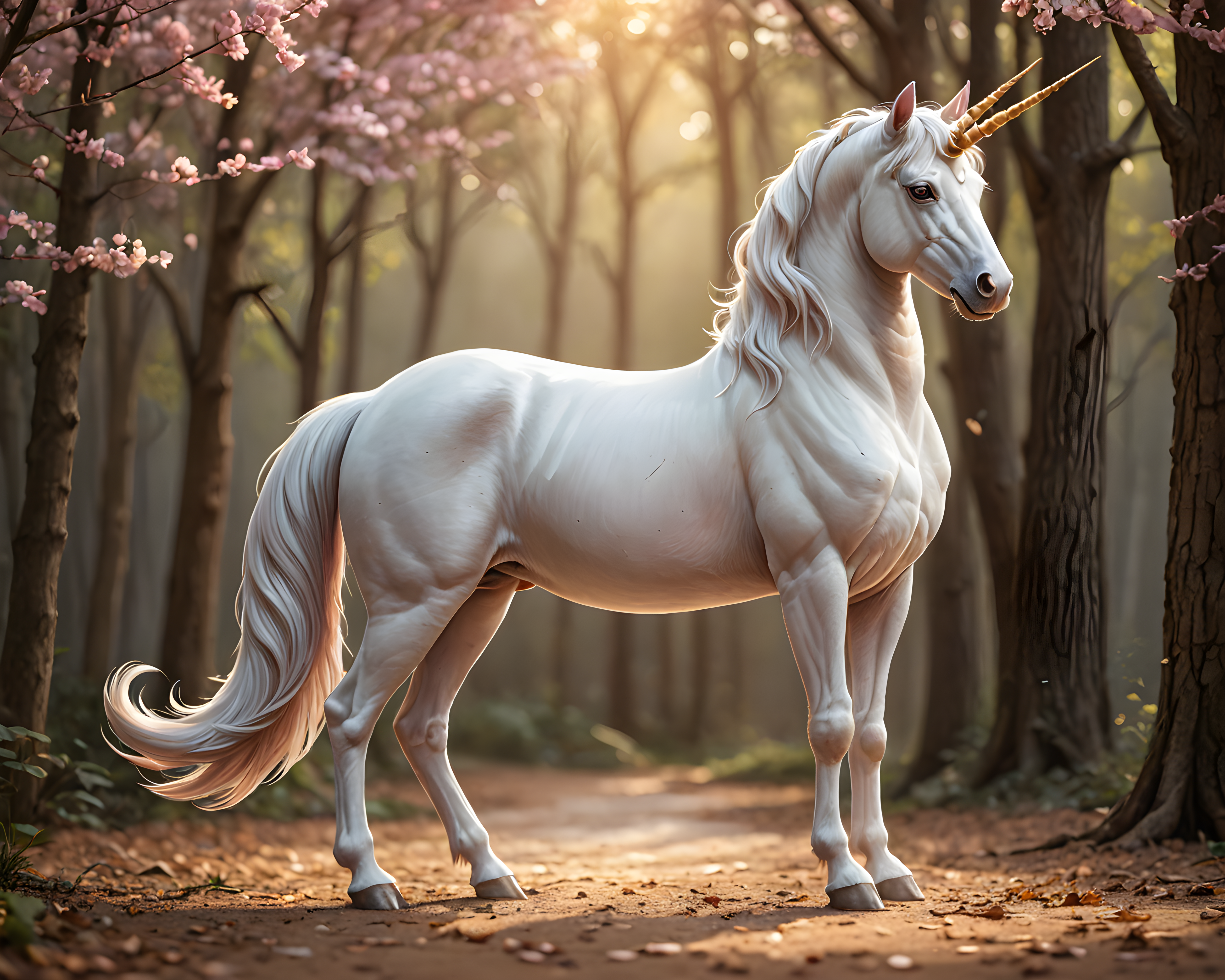 Unicorn Cat — Line Art (Romantic)