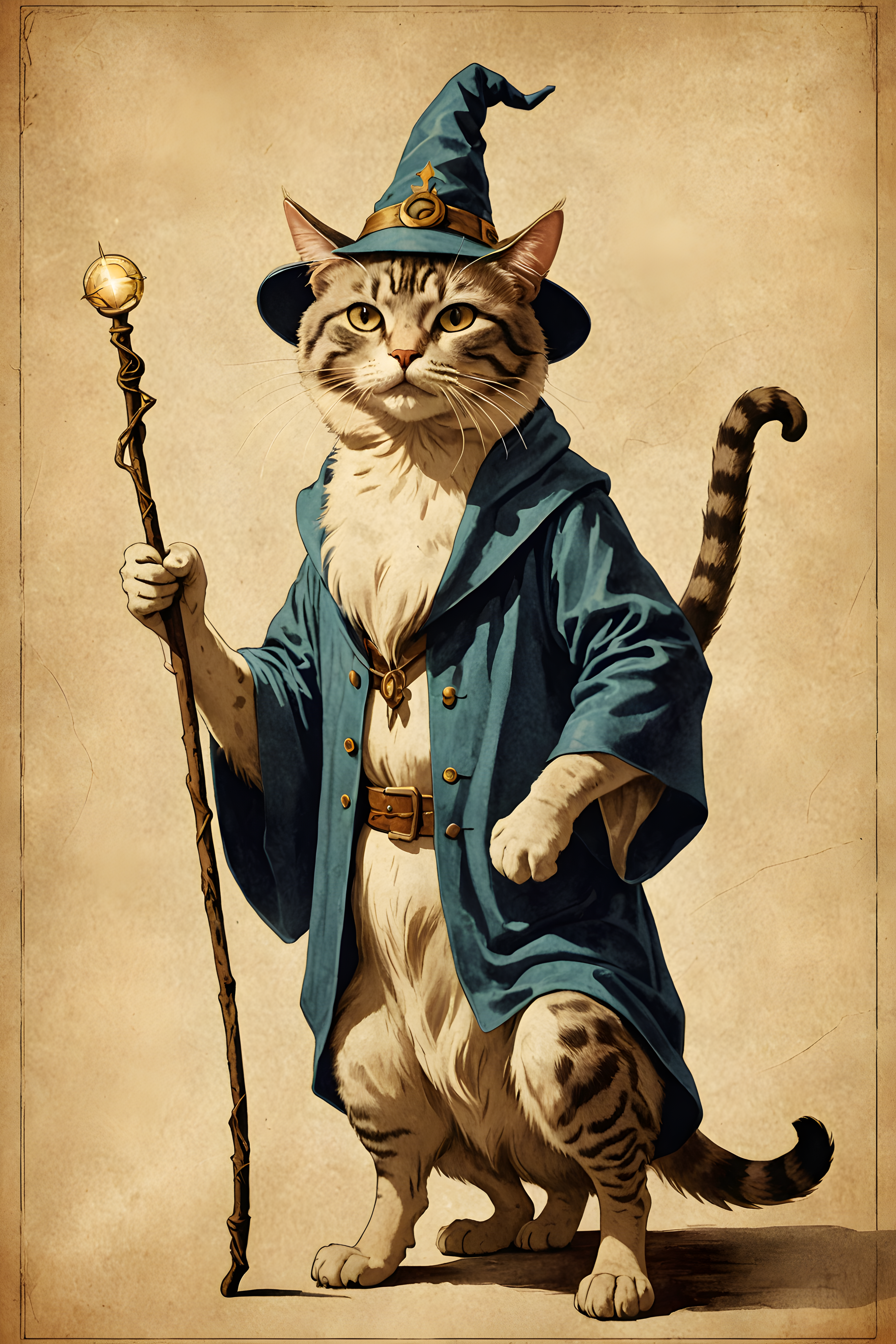 Wizard Cat — Vintage Poster (Motivational)