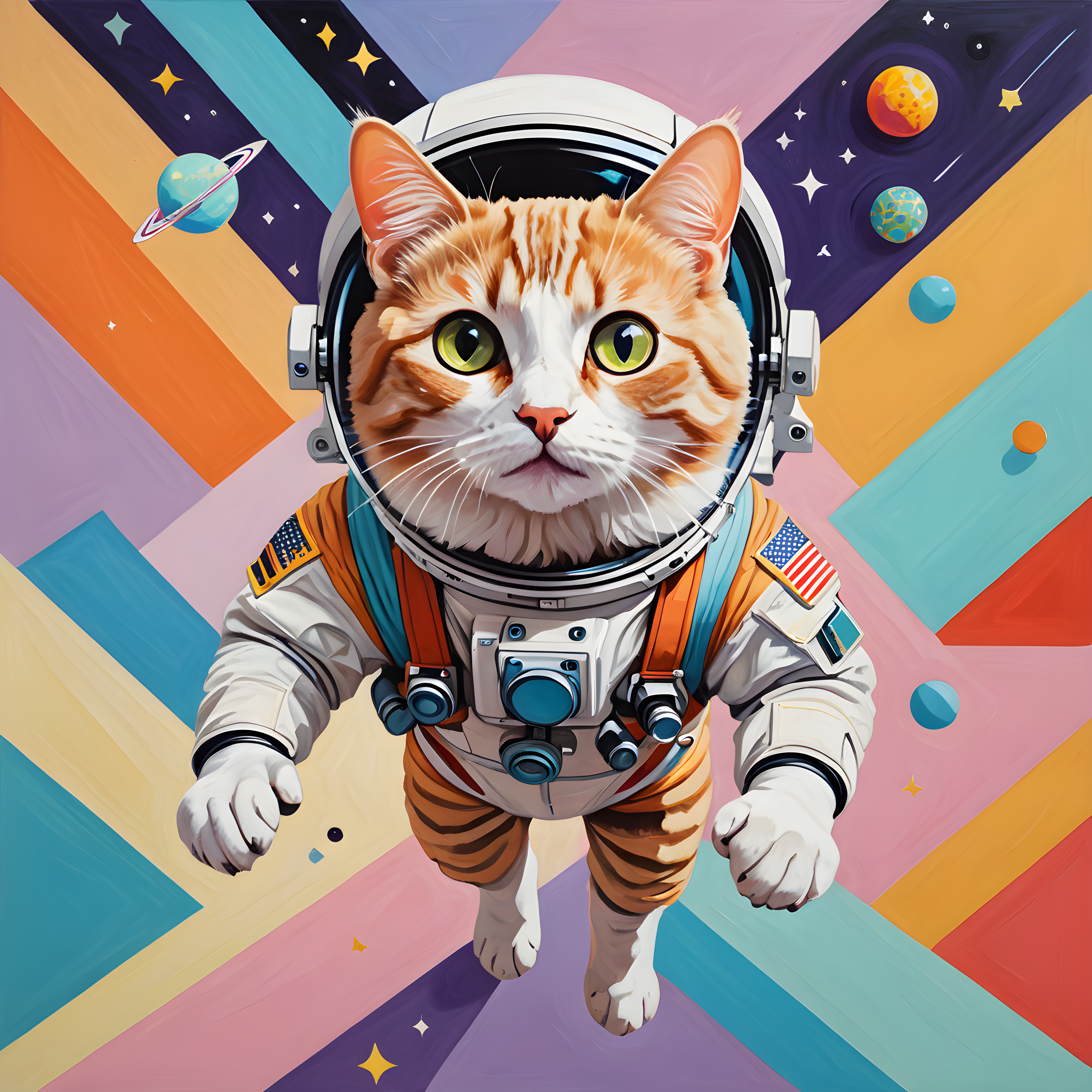 Astronaut Cat — Abstract (Cute)