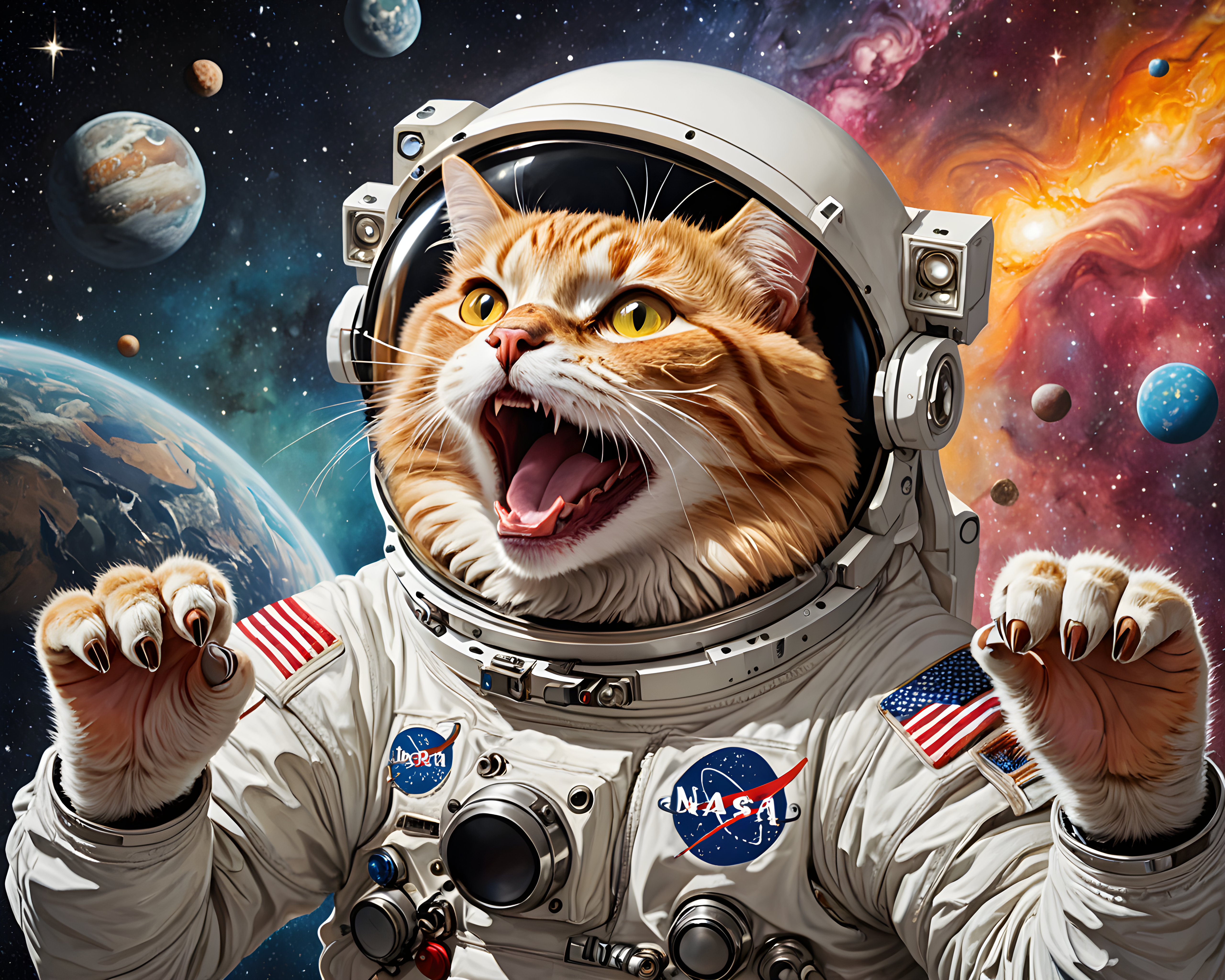 Astronaut Cat — Funny (Happy)