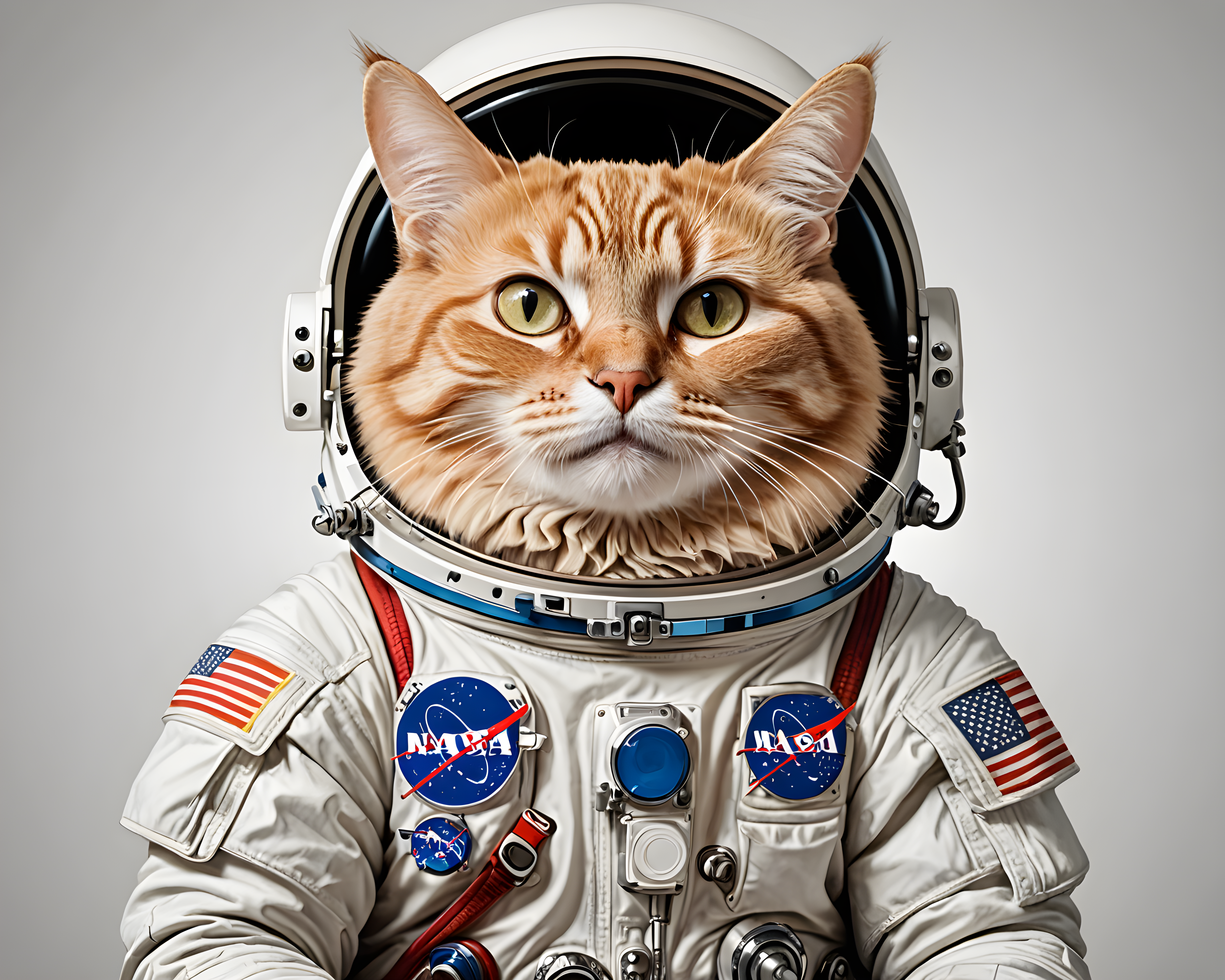 Astronaut Cat — Line Art (Funny)