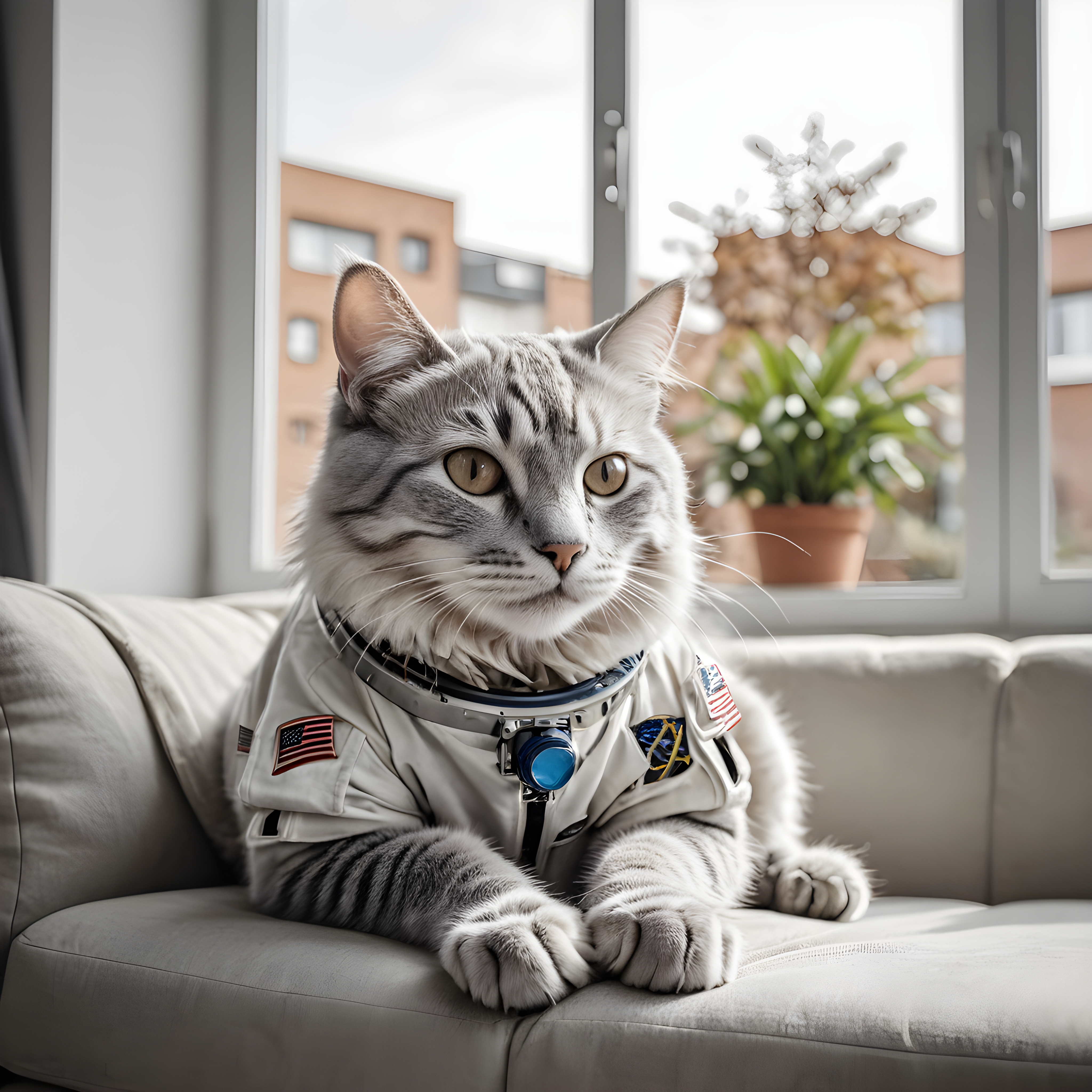 Astronaut Cat — Minimalist Line Art (Lifestyle)