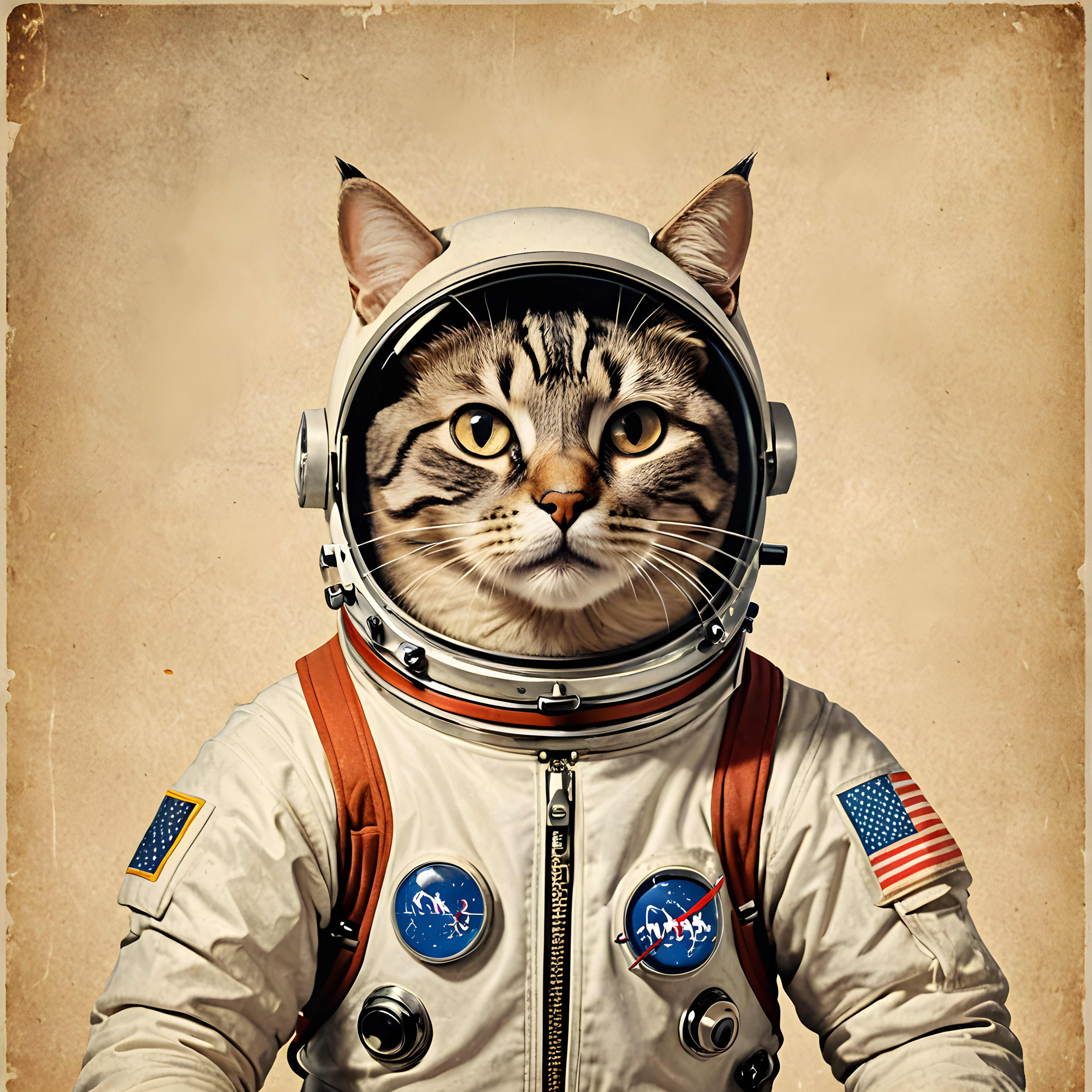 Astronaut Cat — Vintage Poster (Motivational)