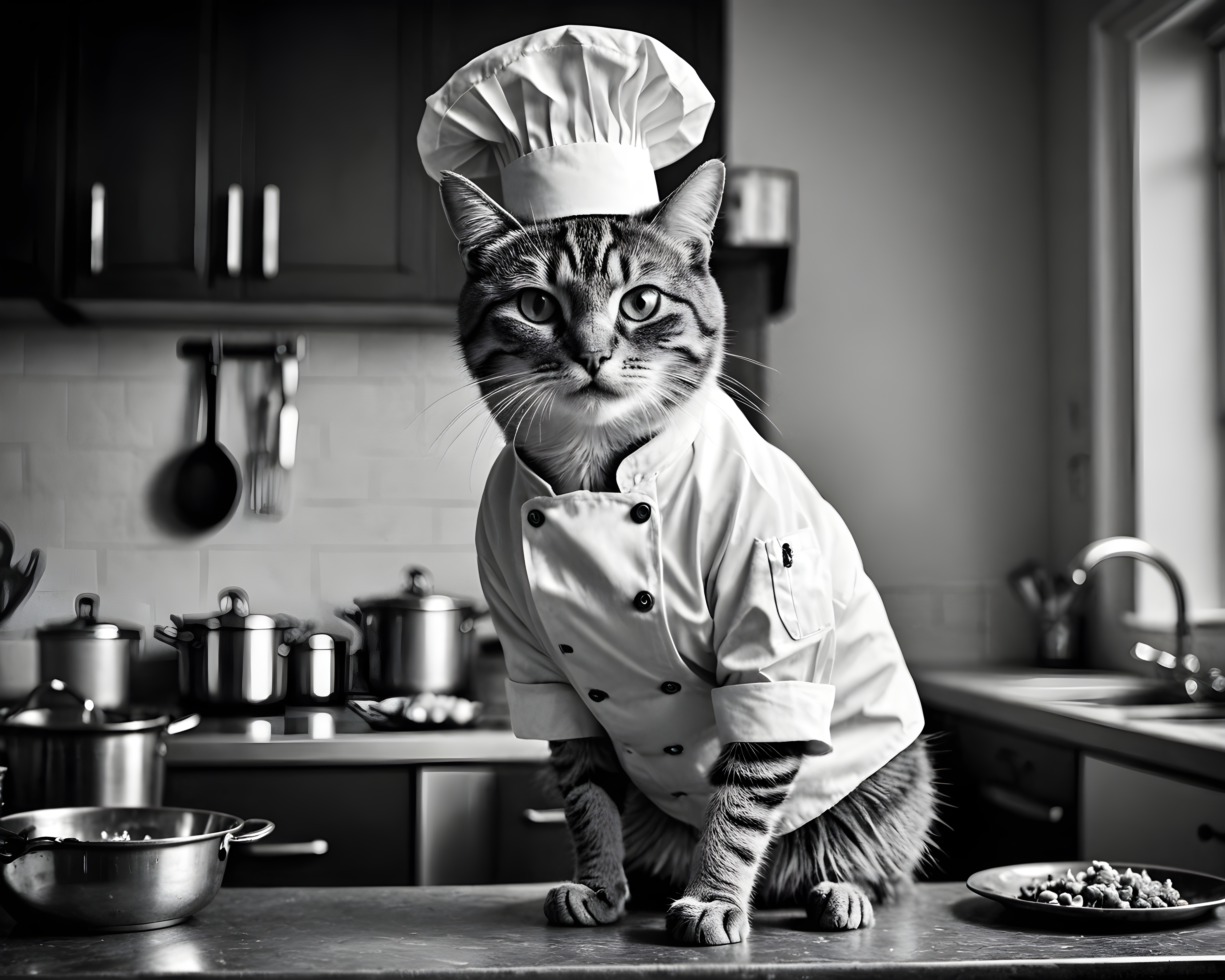 Chef Cat — Black & White (Savage)
