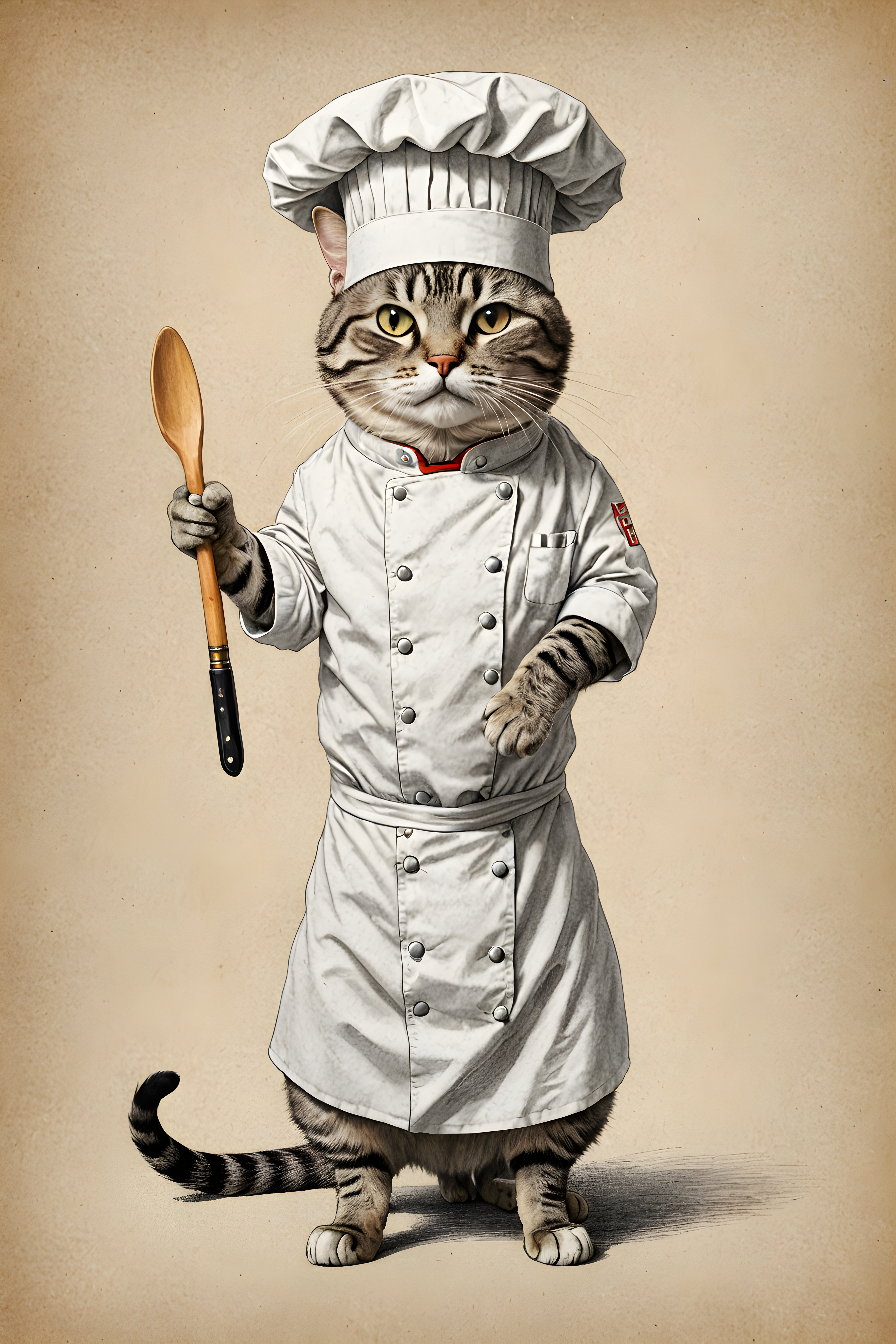 Chef Cat — Pencil Sketch (Aesthetic)