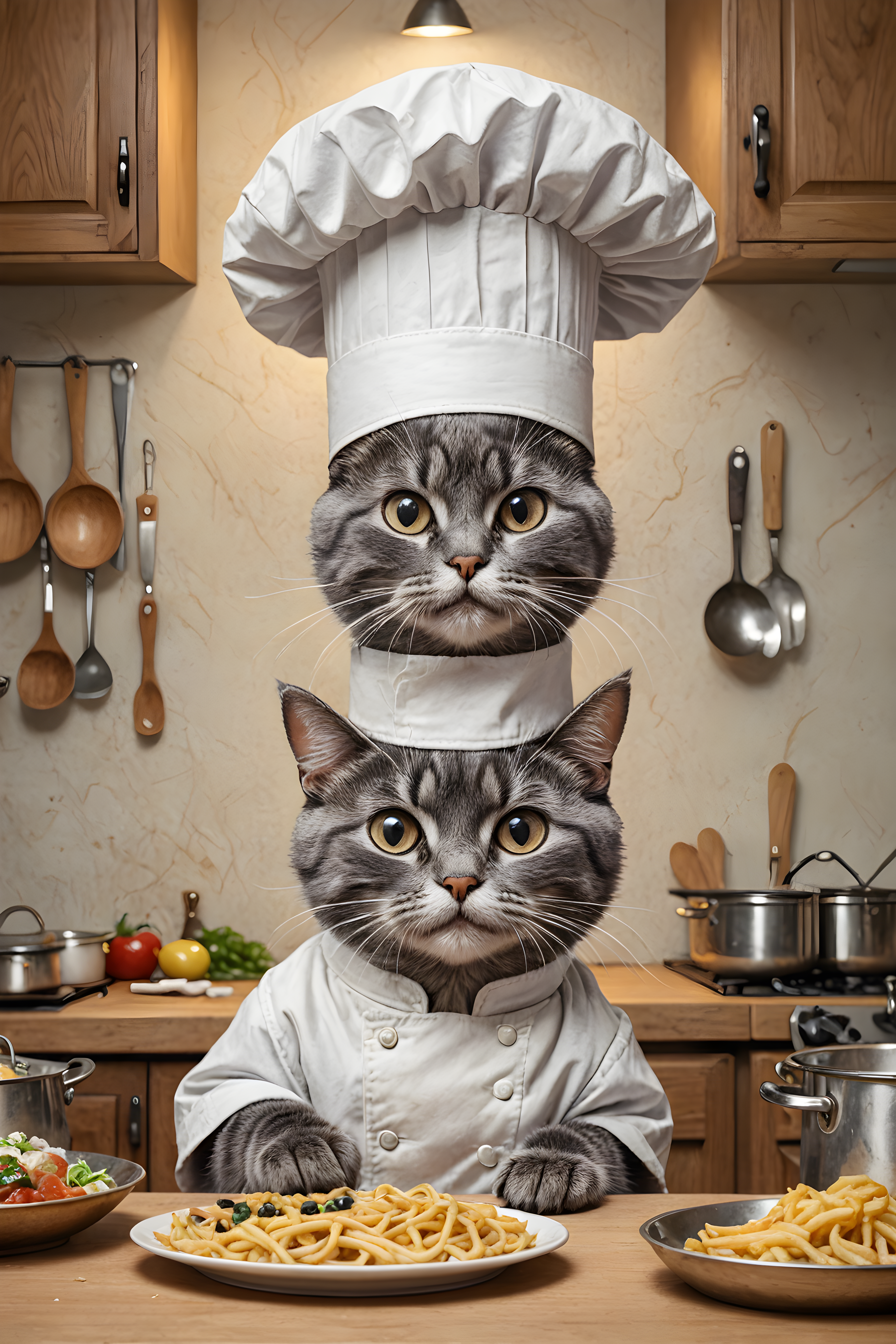 Chef Cat — Pencil Sketch (Cute)