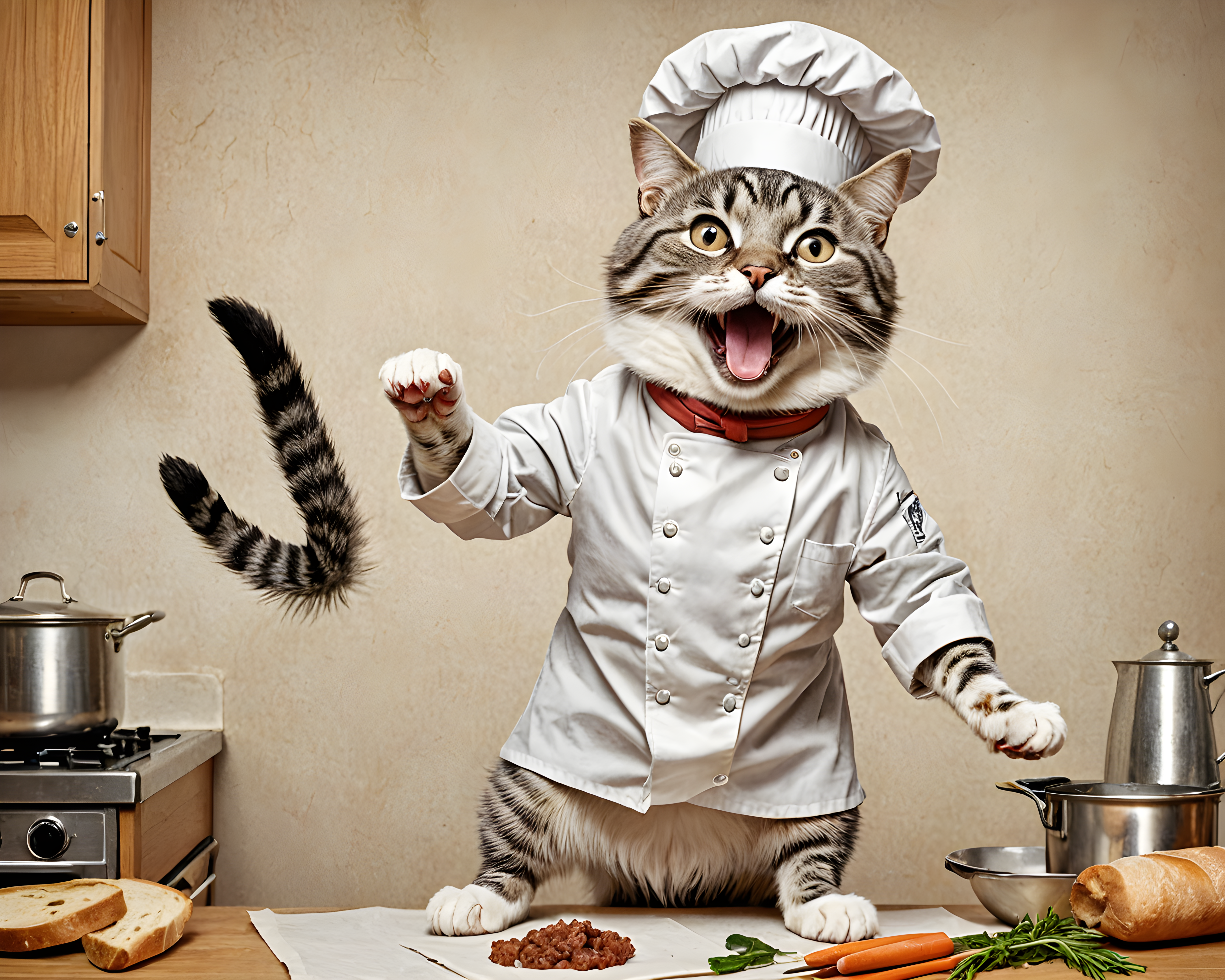 Chef Cat — Pencil Sketch (Happy)