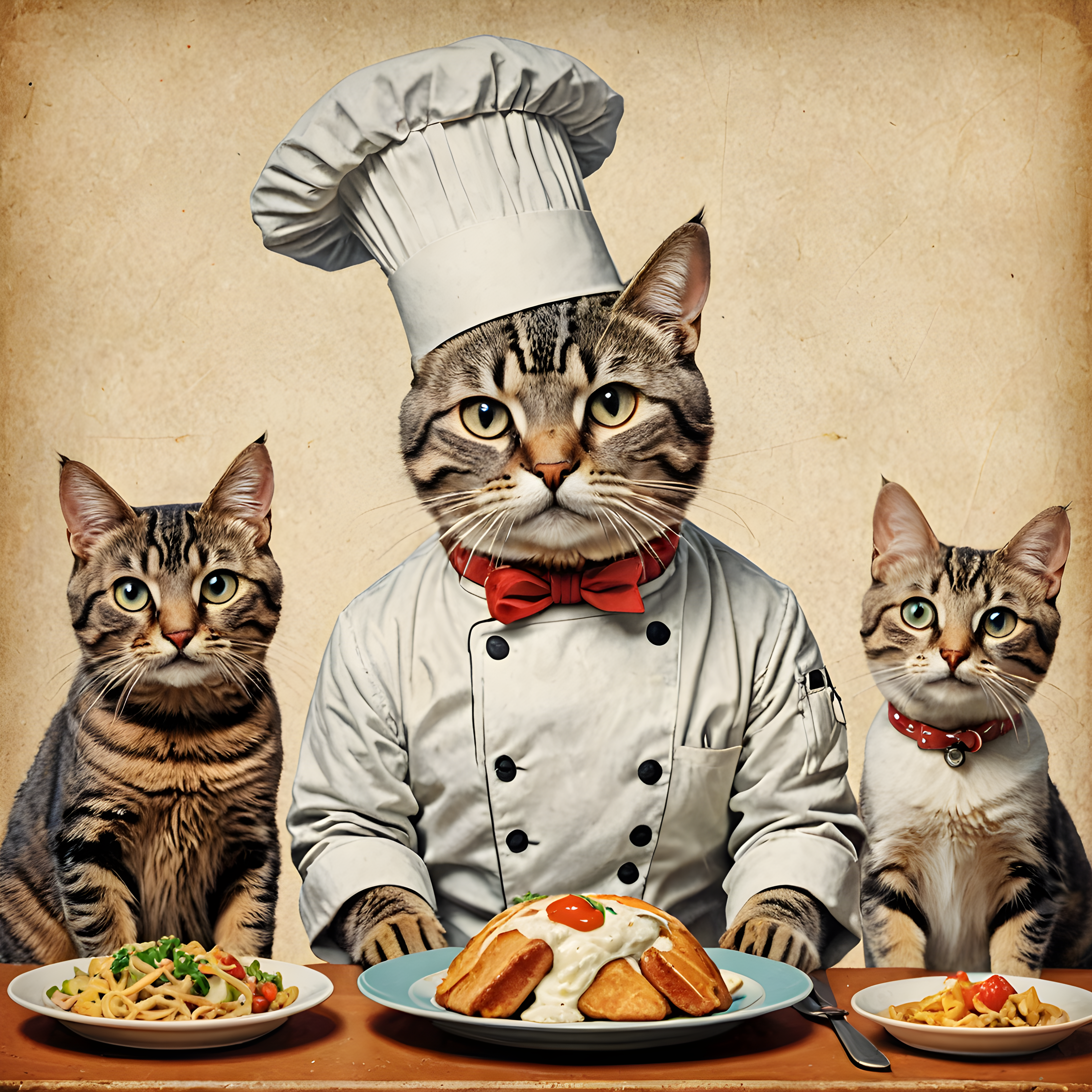 Chef Cat — Vintage Poster (Energetic)