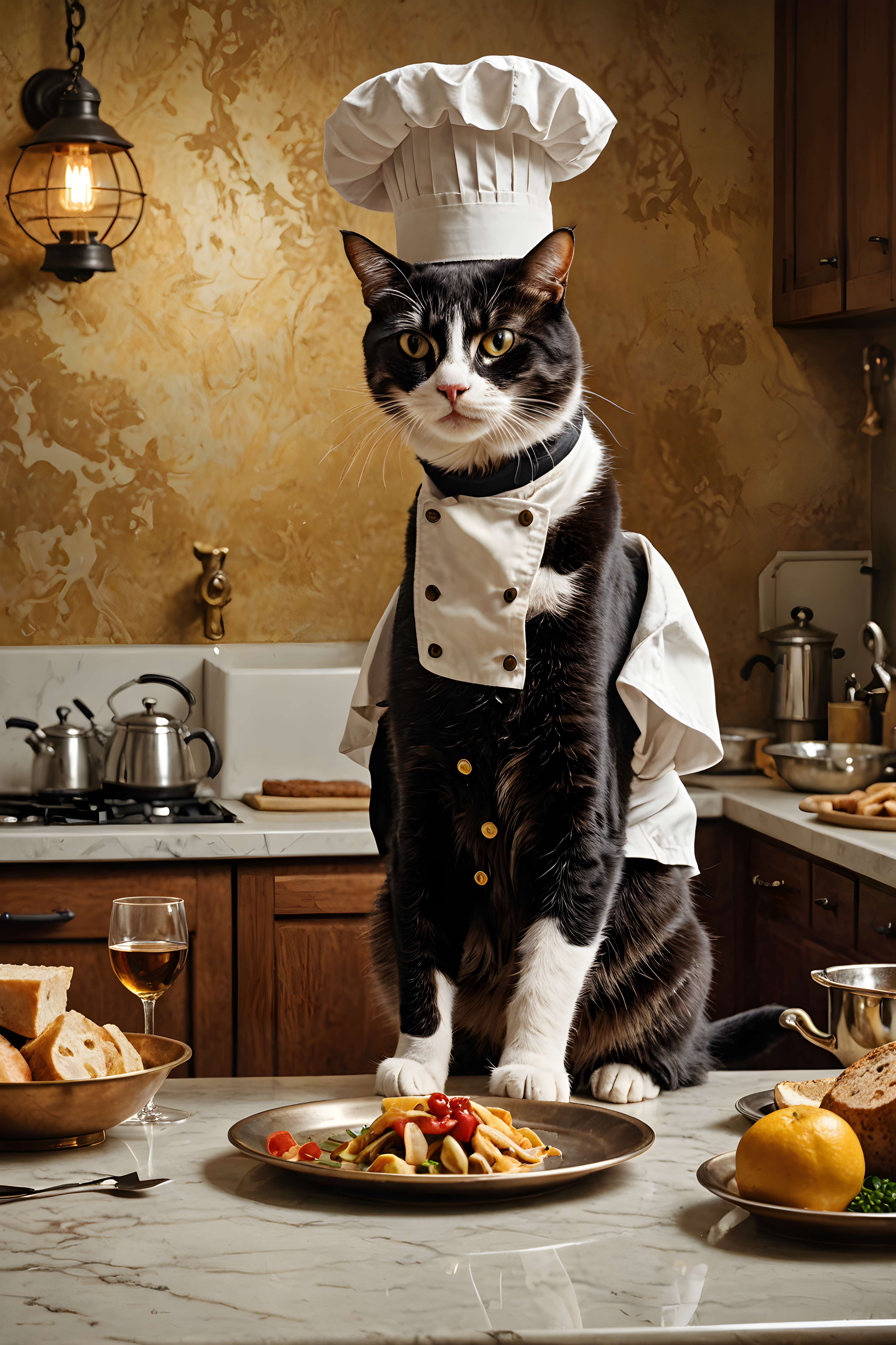 Chef Cat — Vintage Poster (Luxury)