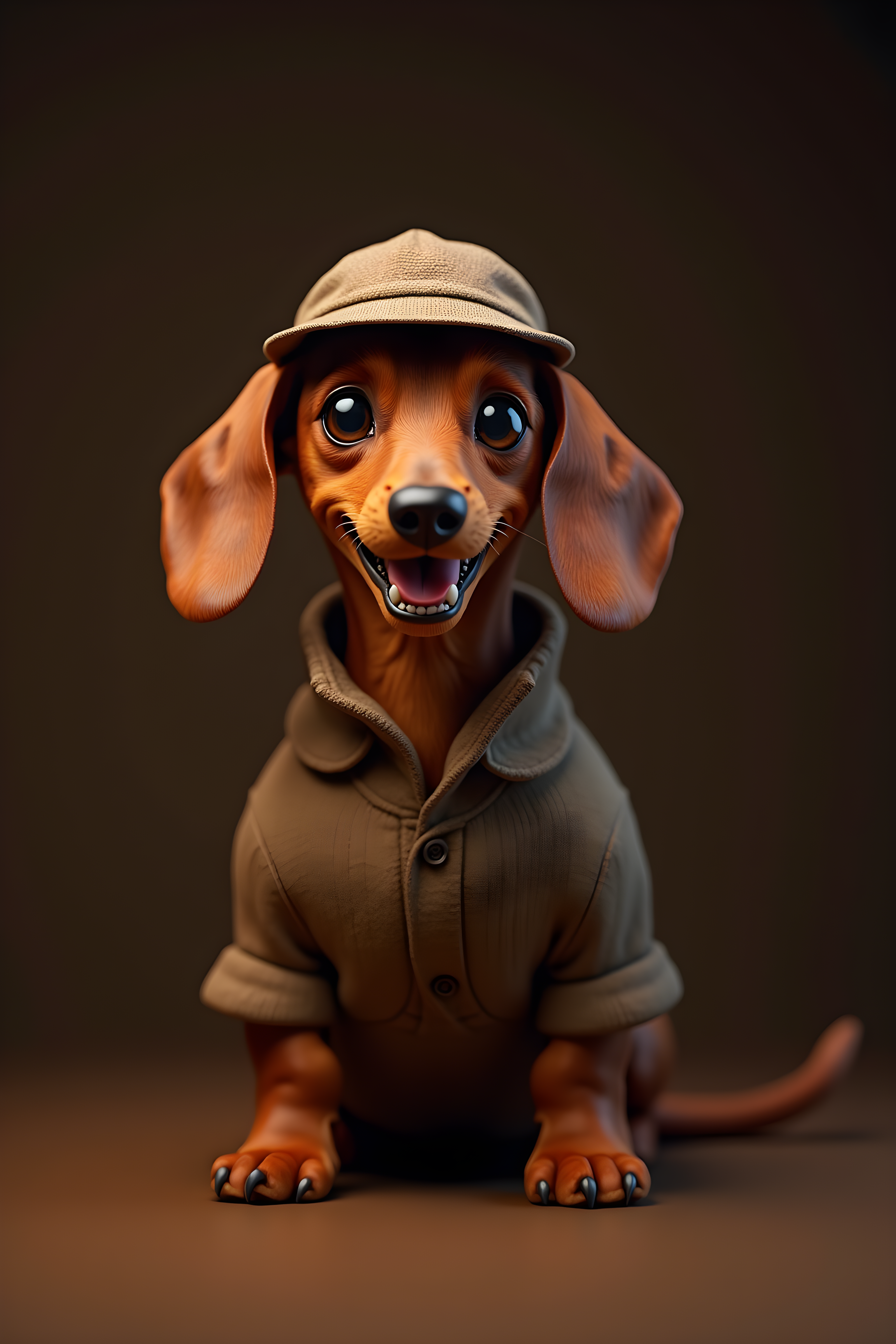 Detective Dachshund — Hyper-Realistic (Happy)