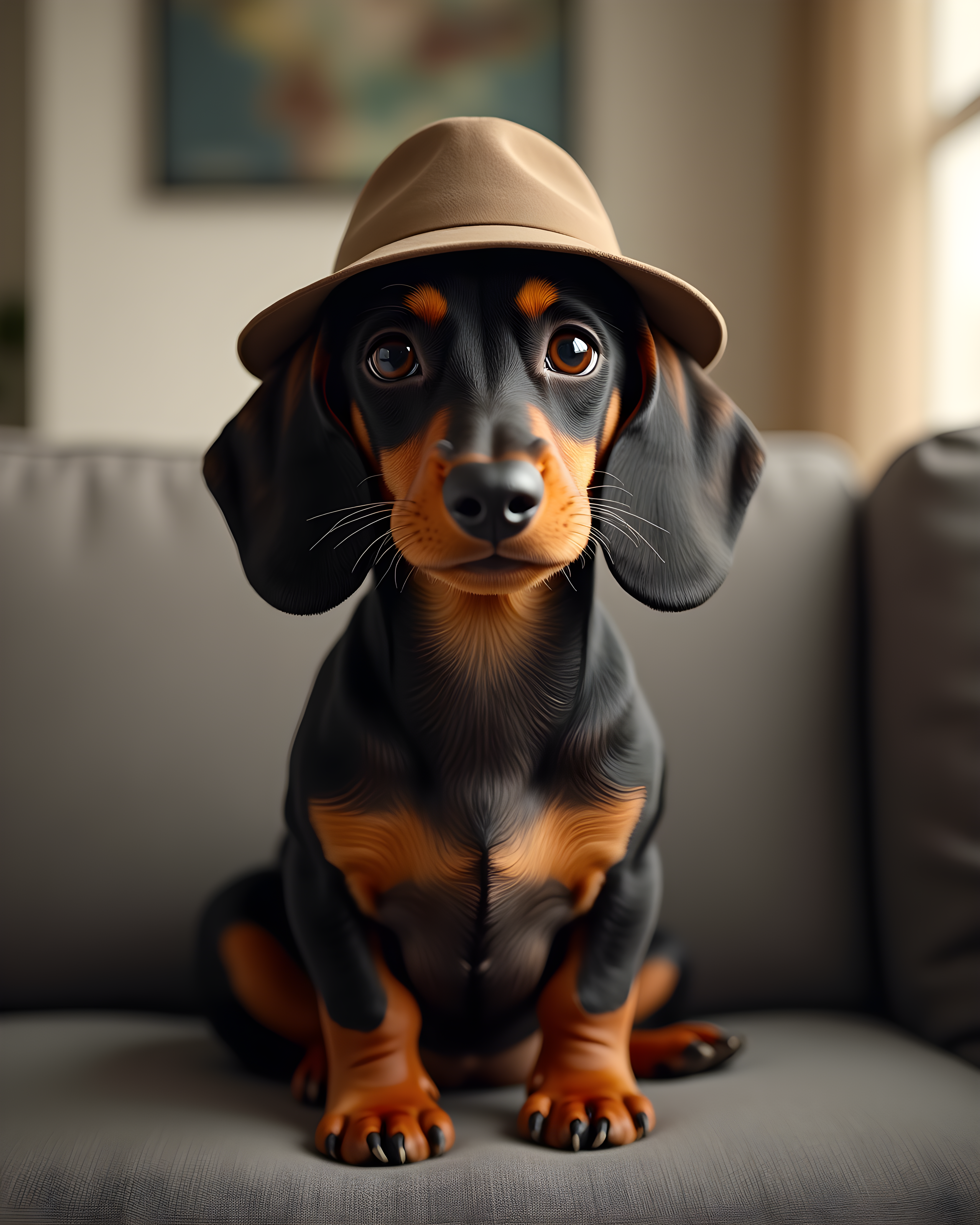 Detective Dachshund — Hyper-Realistic (Lifestyle) — Wall Art (Printable) — Portrait 4×5