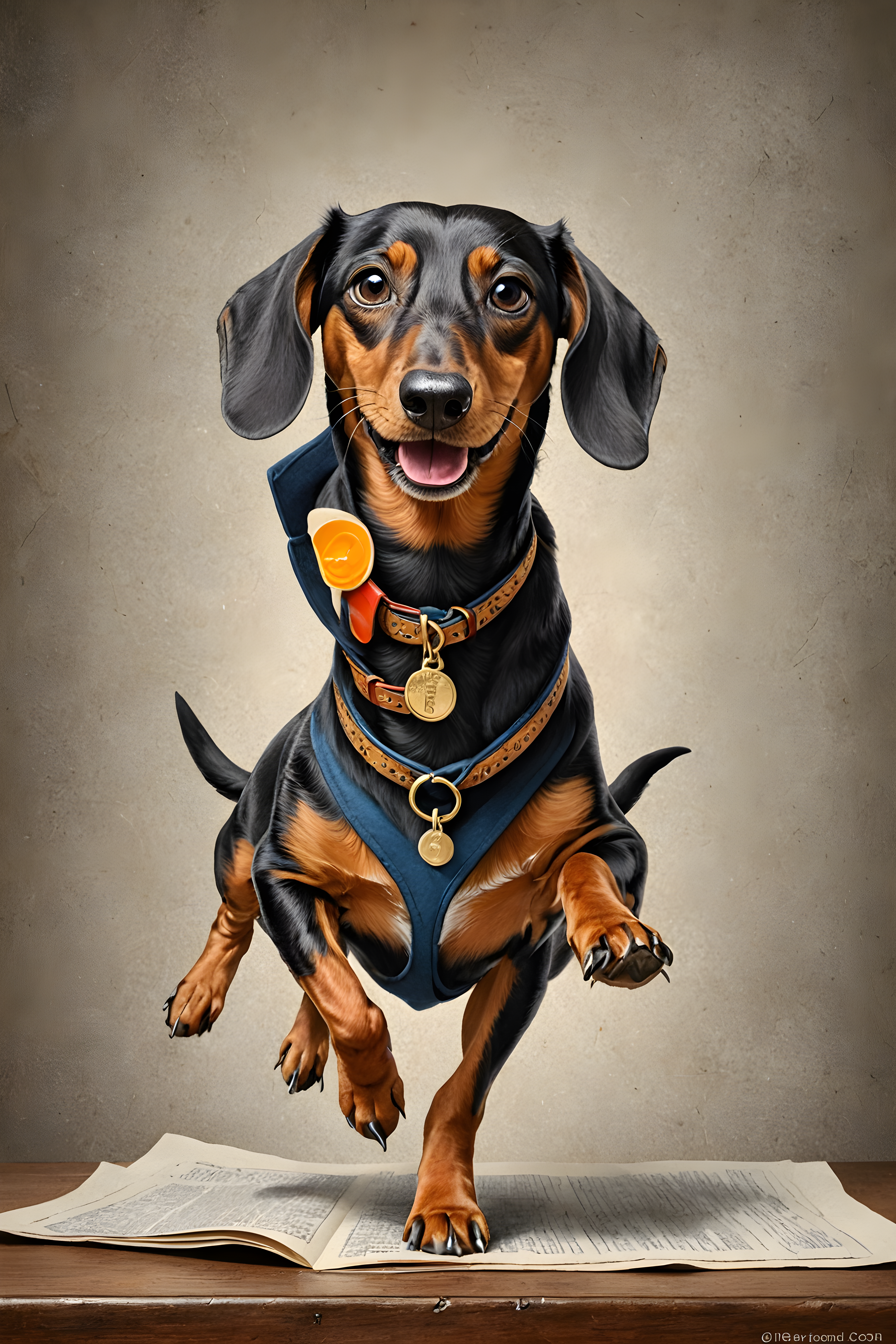 Detective Dachshund — Pencil Sketch (Luxury)