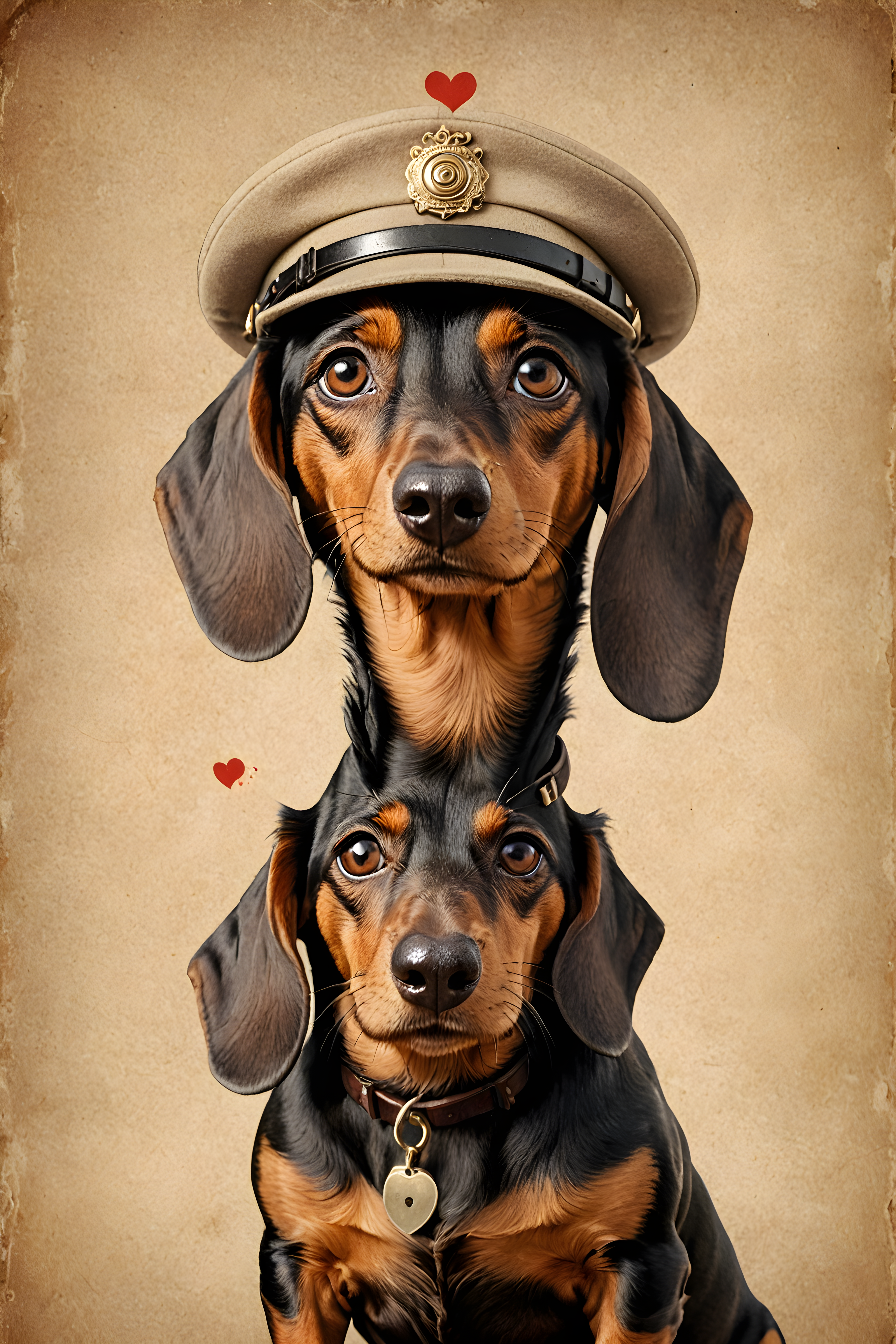 Detective Dachshund — Vintage Poster (Romantic)
