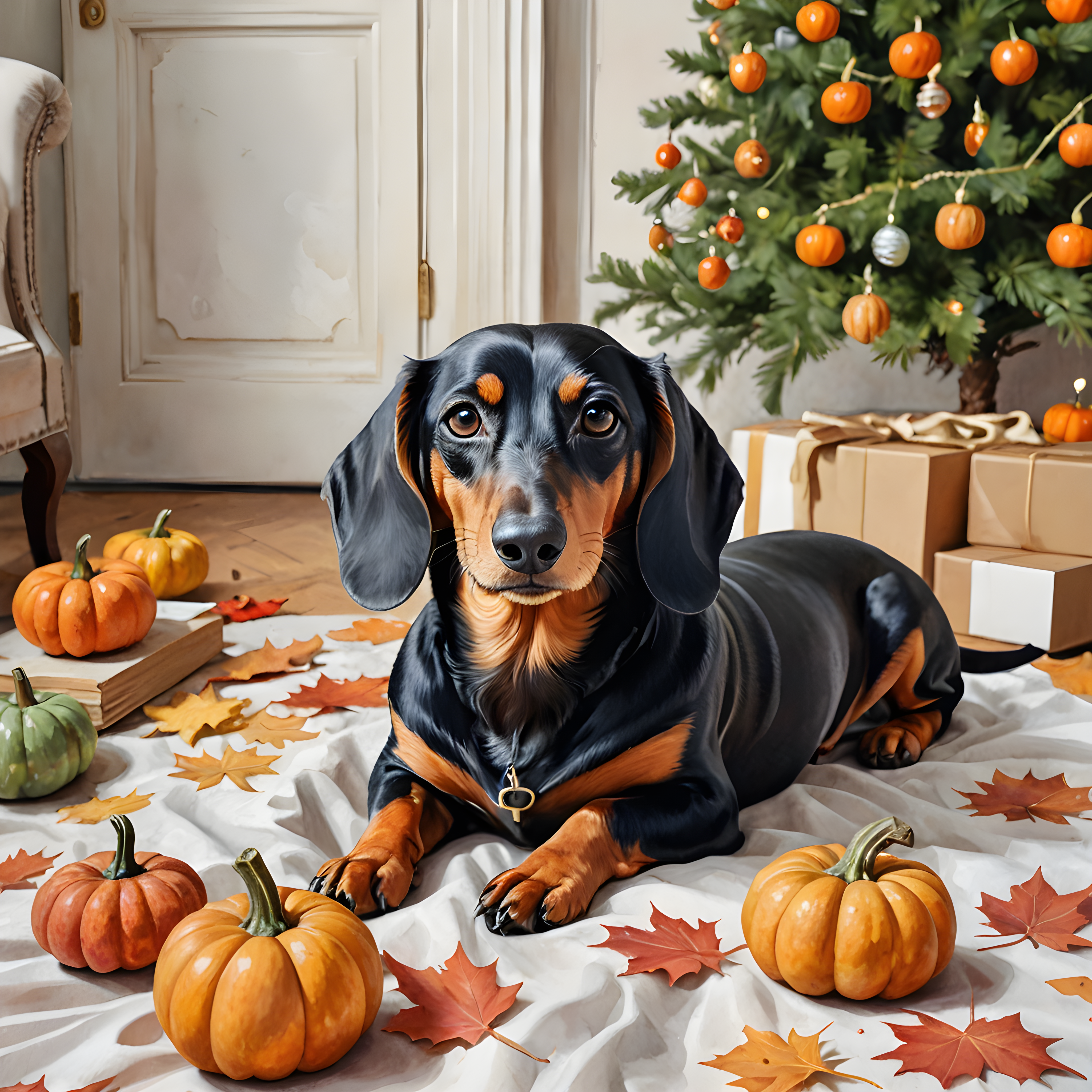 Detective Dachshund — Watercolor (Seasonal)