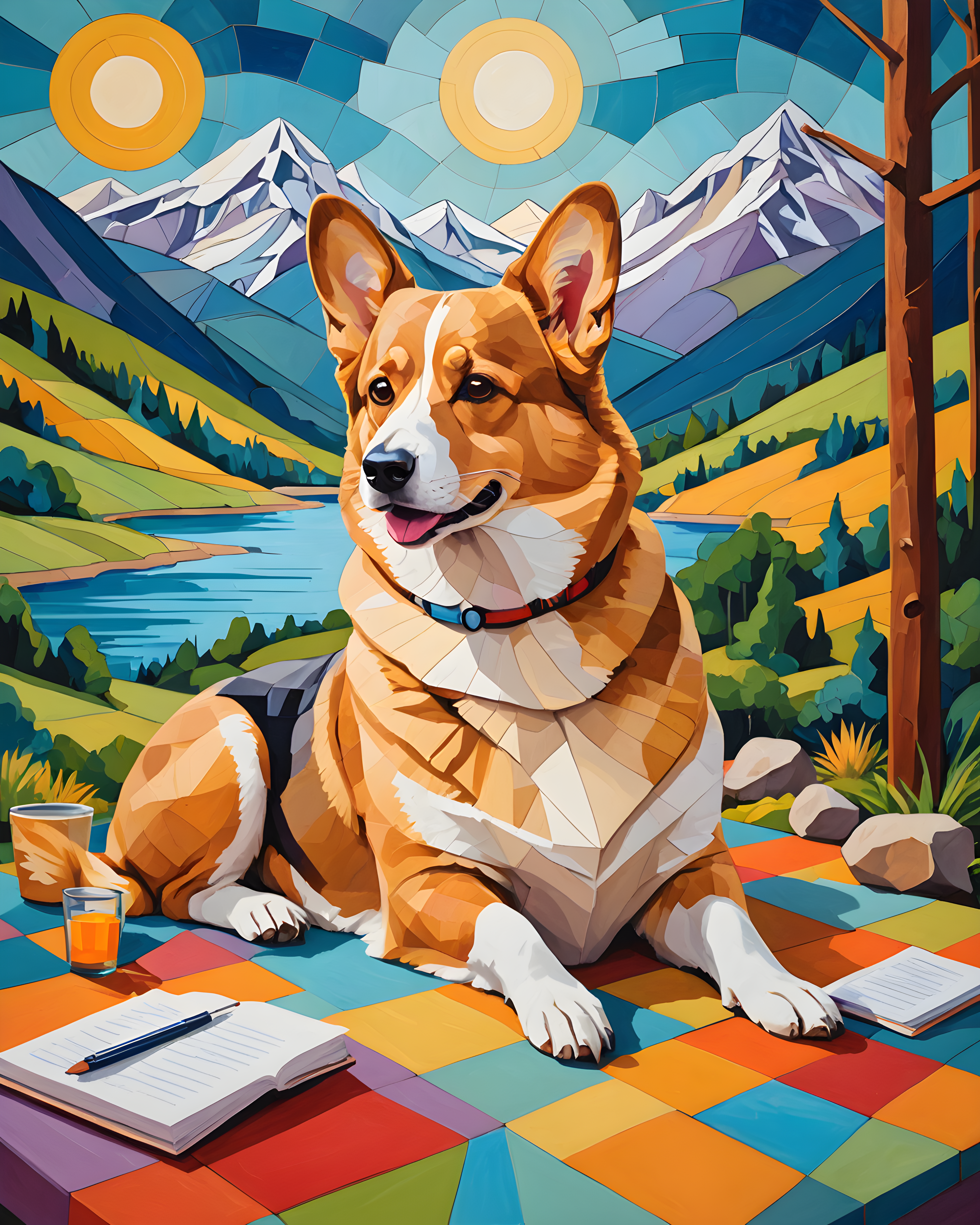 Doctor Corgi — Abstract (Sleepy) — Wall Art (Printable) — Portrait 4×5
