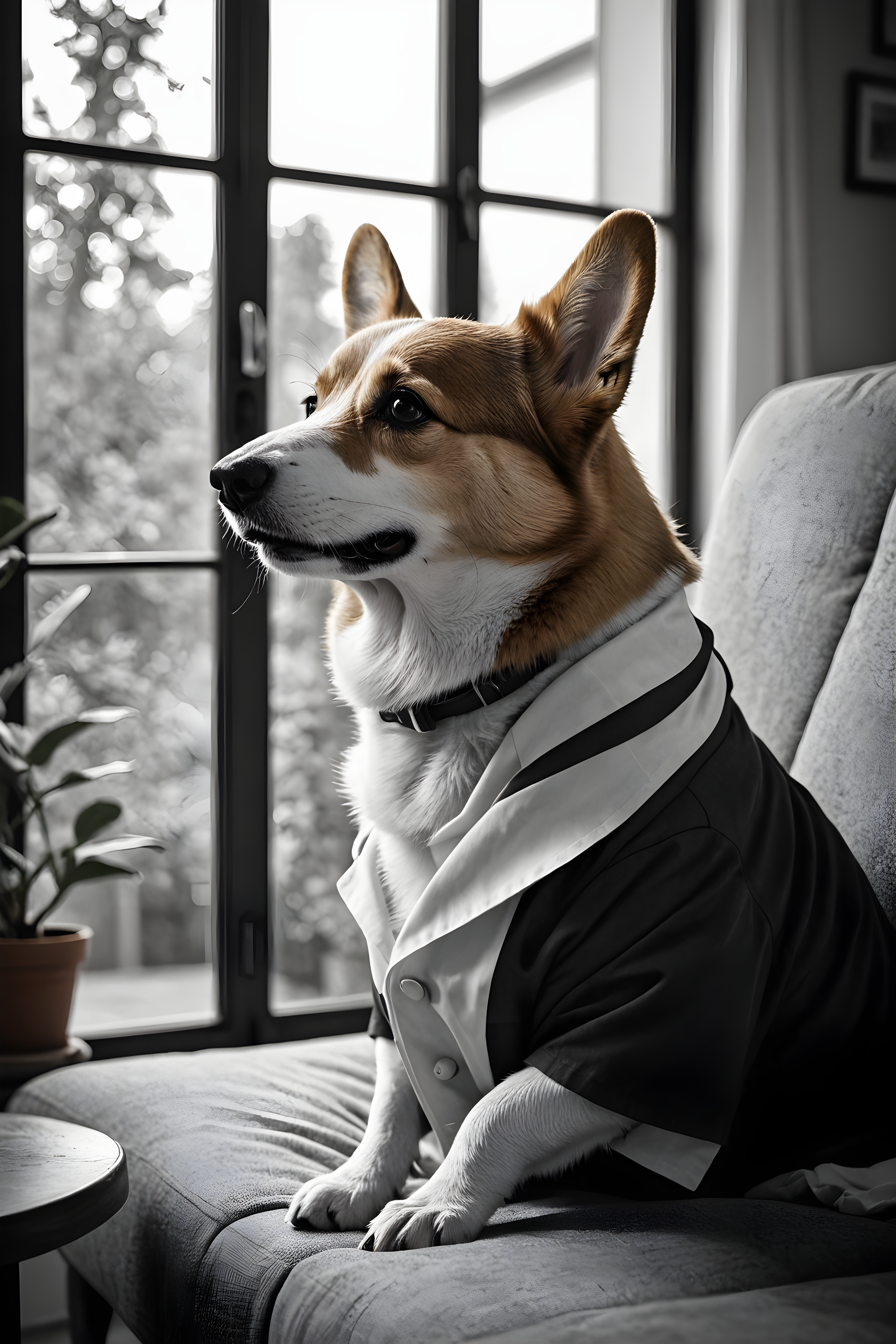 Doctor Corgi — Black & White (Lifestyle)