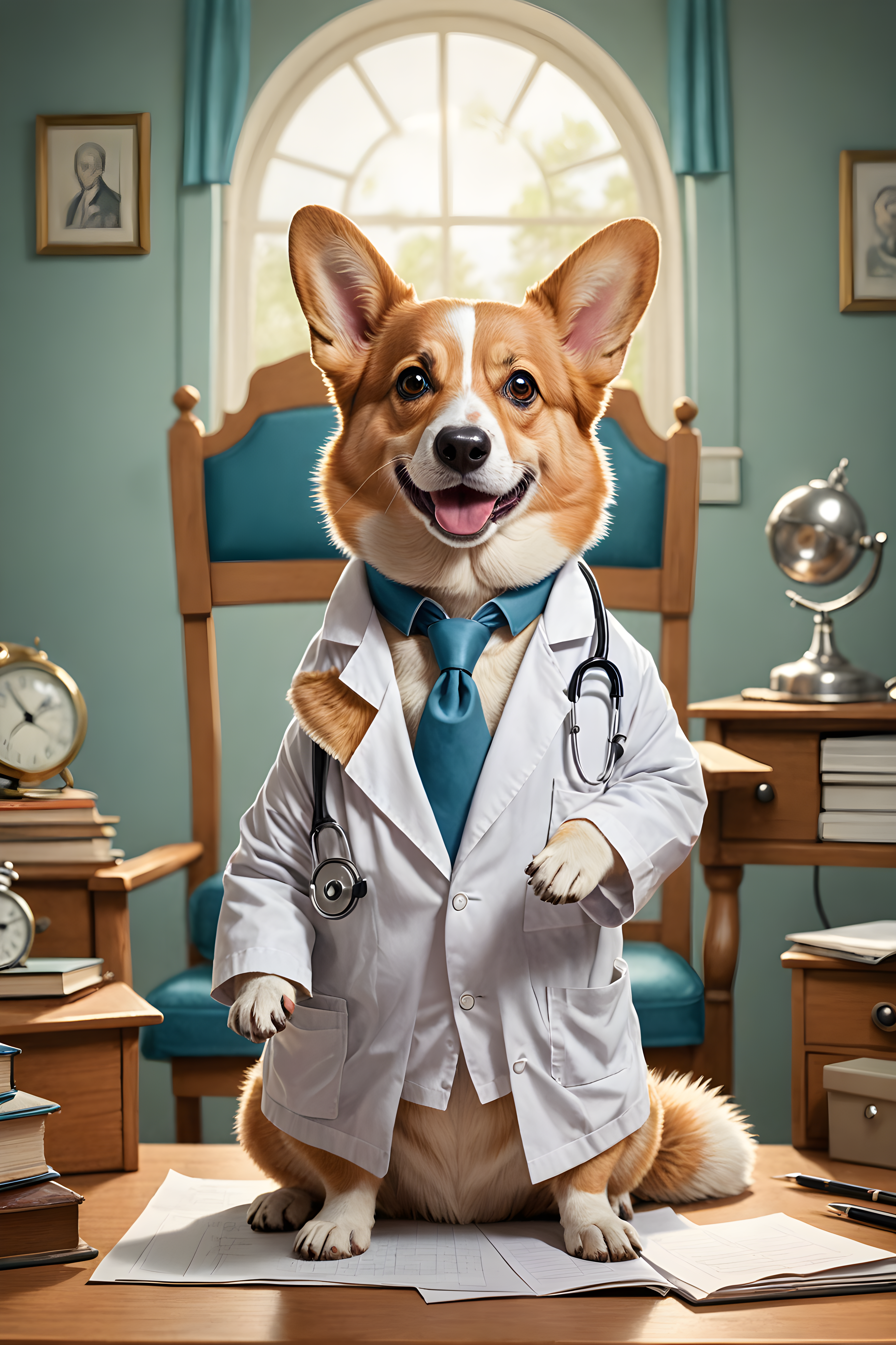 Doctor Corgi — Line Art (Fantasy)
