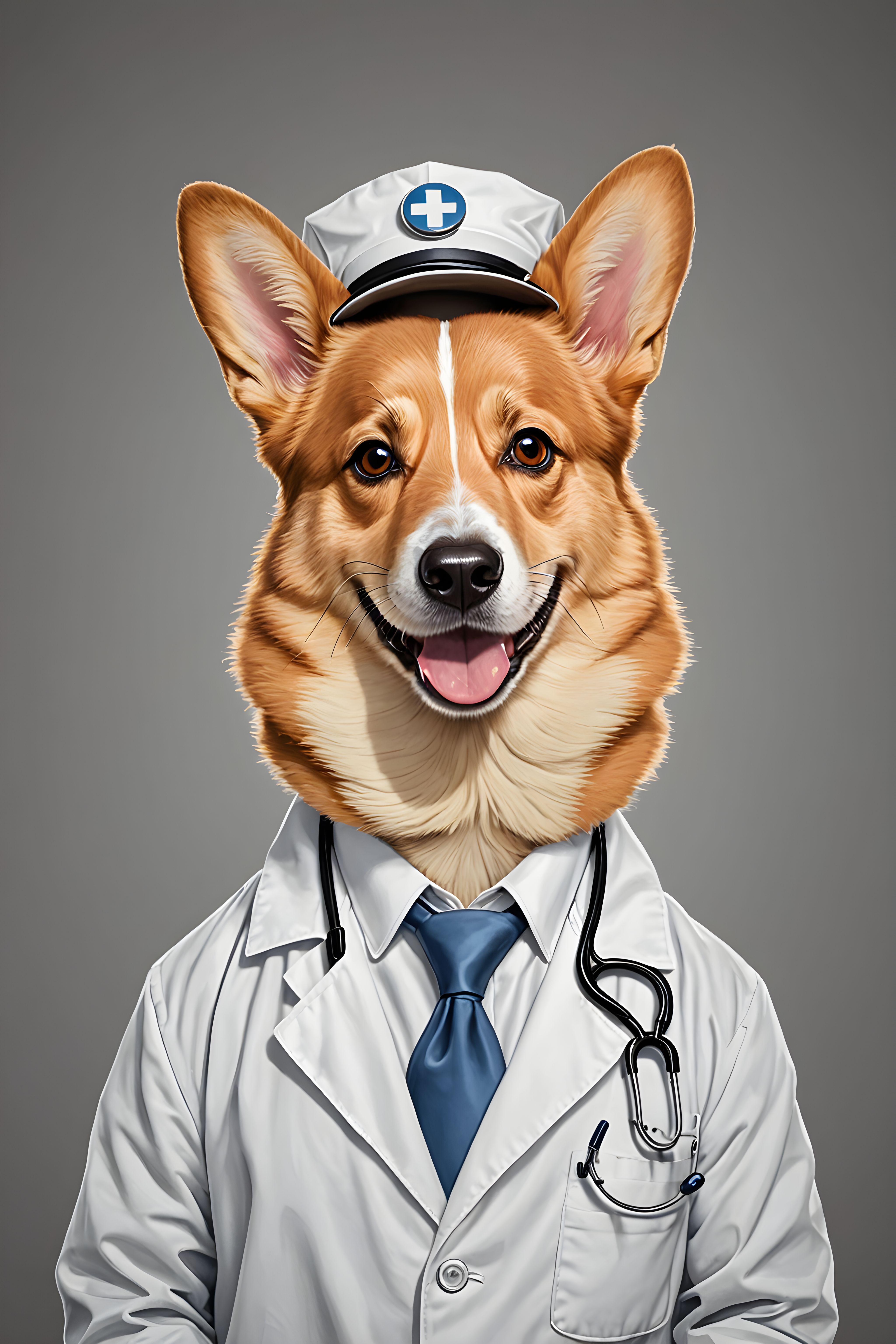 Doctor Corgi — Line Art (Funny)