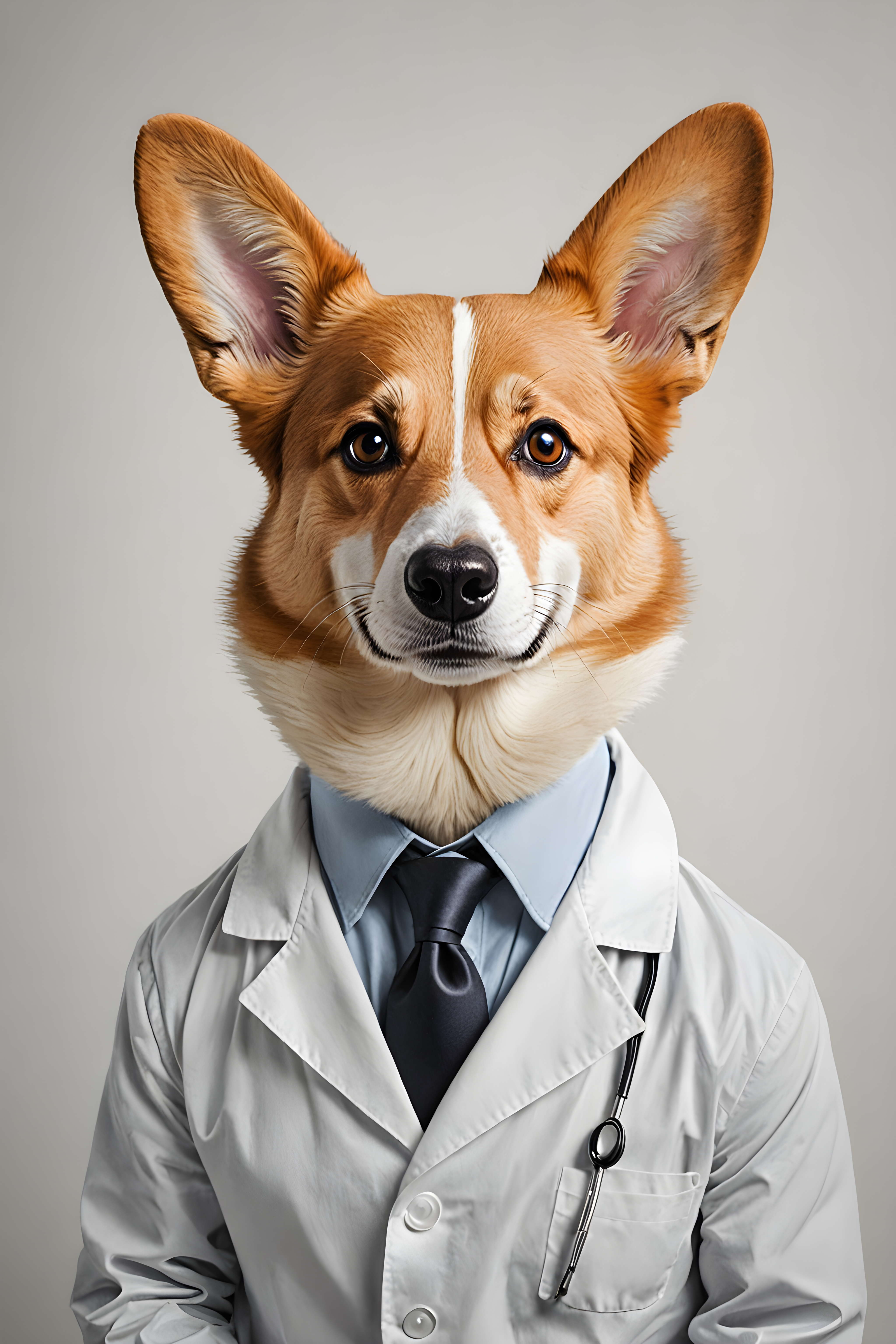 Doctor Corgi — Minimalist Line Art (Fantasy)