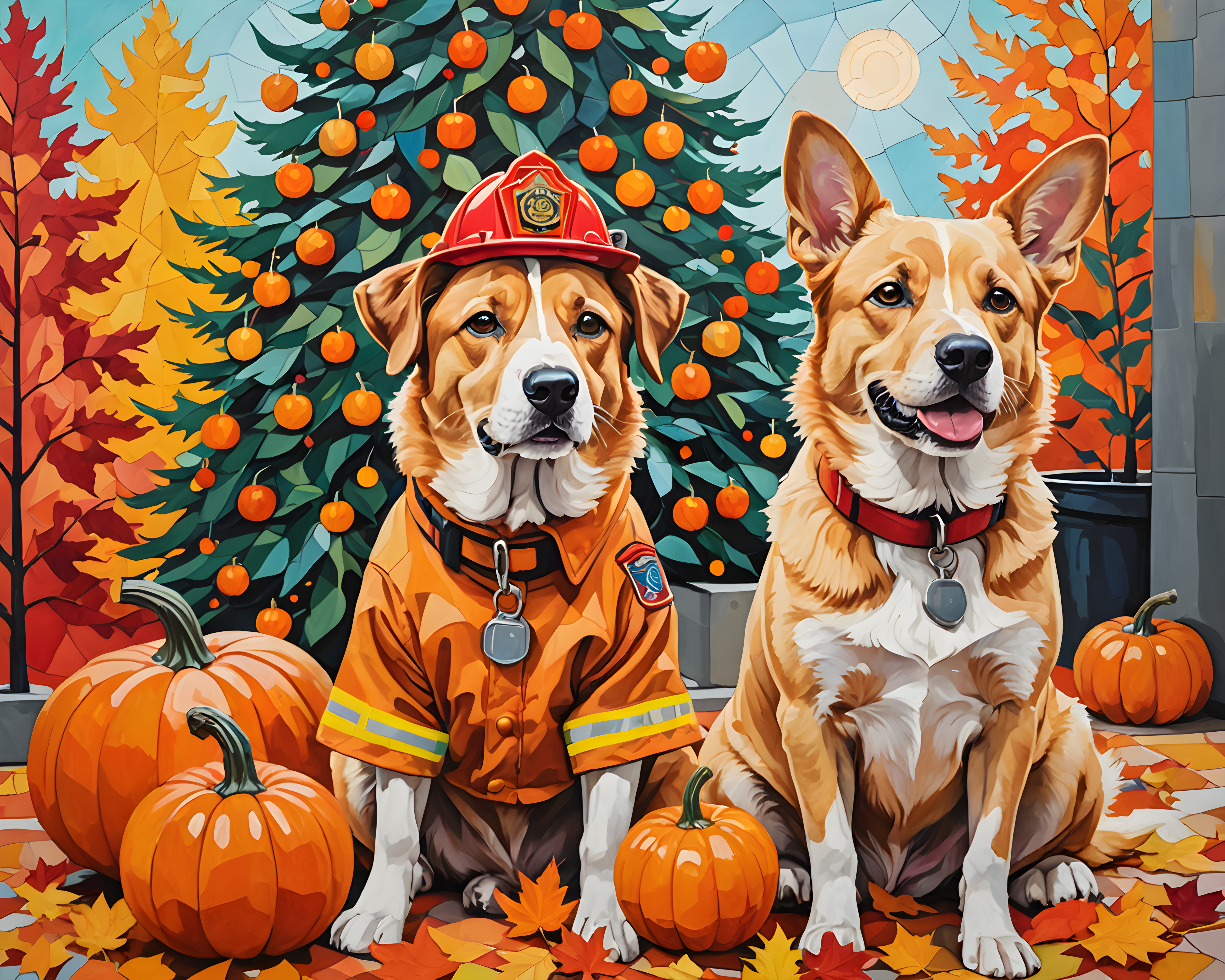 Firefighter Dog — Abstract (Seasonal)