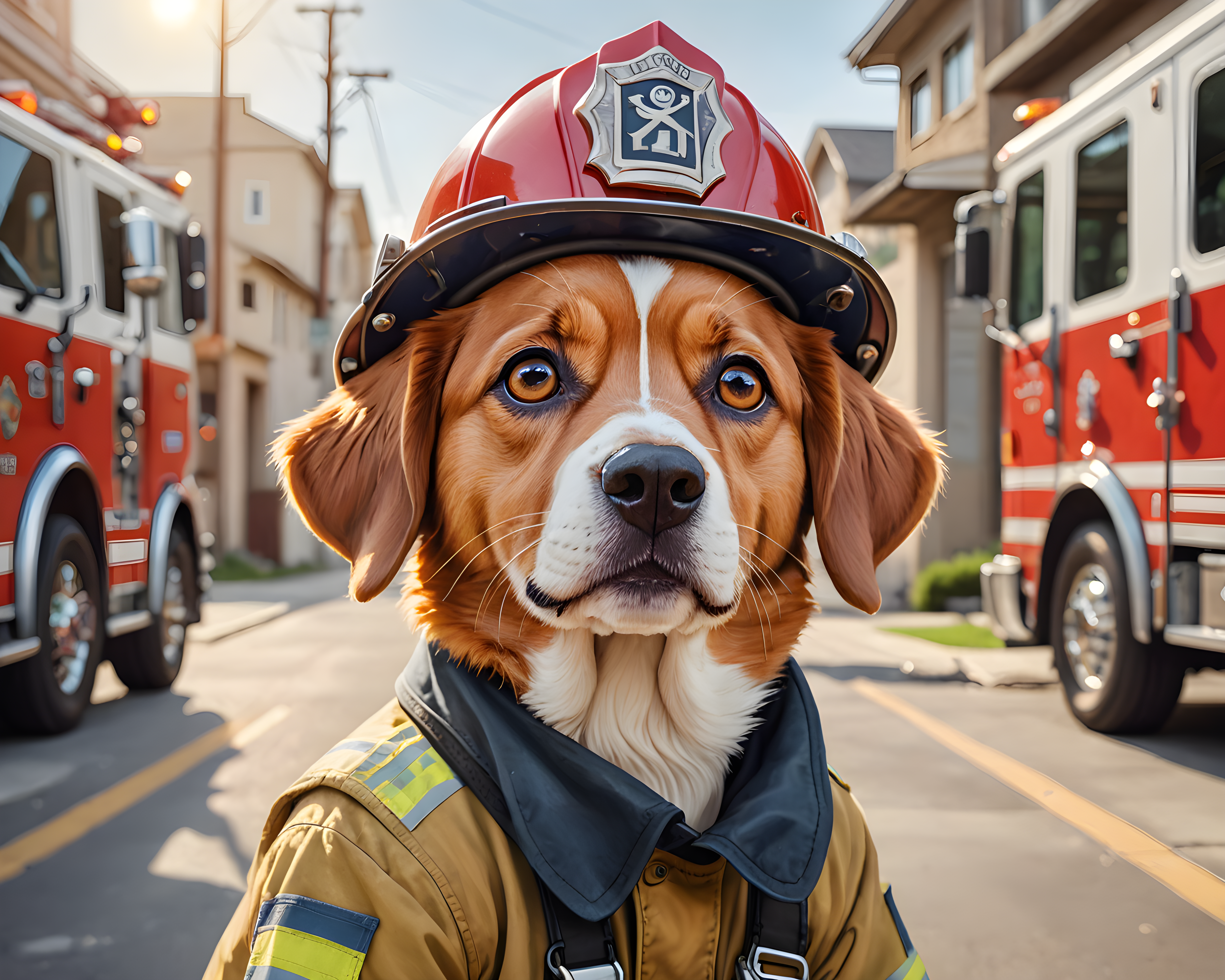 Firefighter Dog — Cartoon / Kawaii (Emotional)