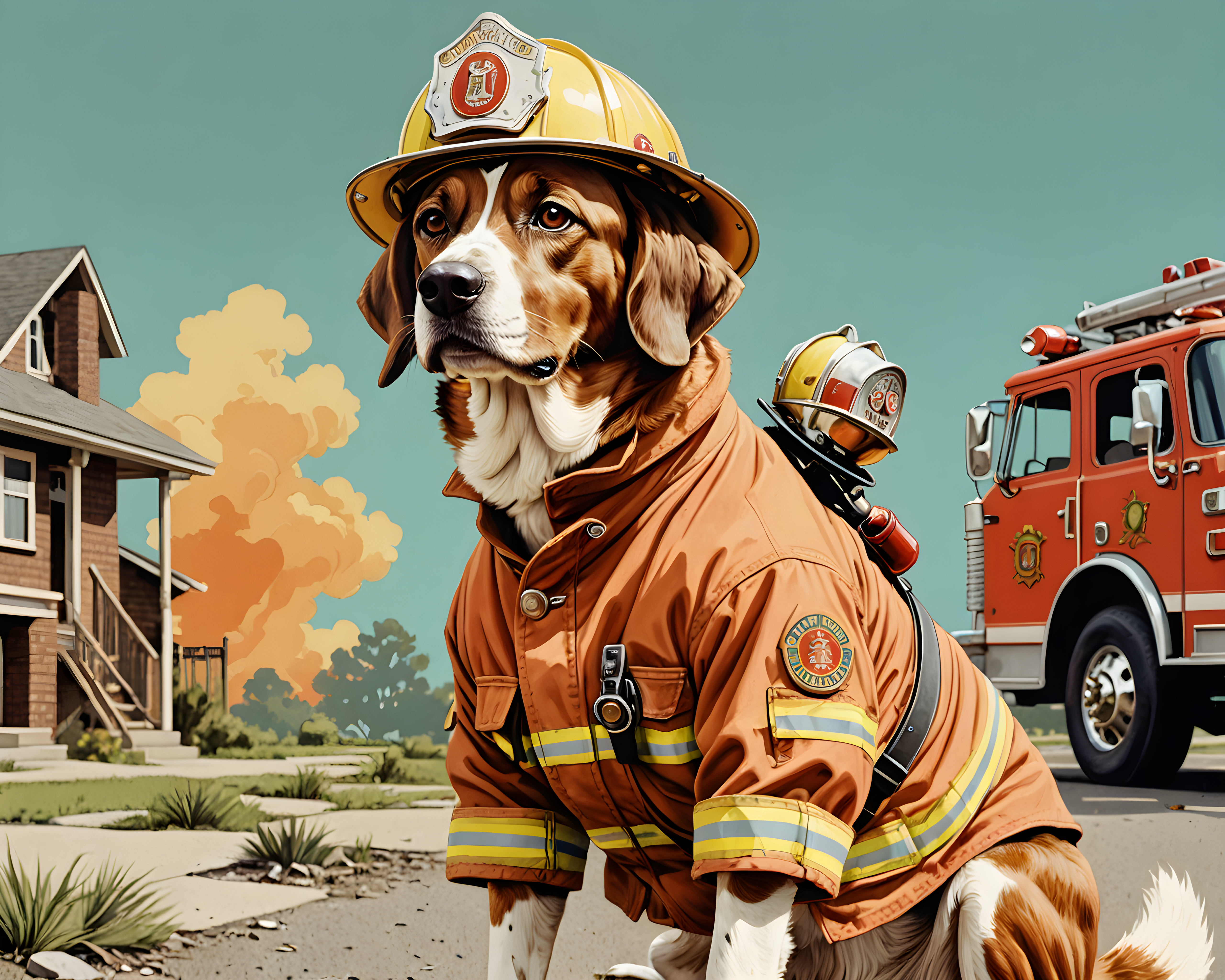 Firefighter Dog — Retro (Fantasy)