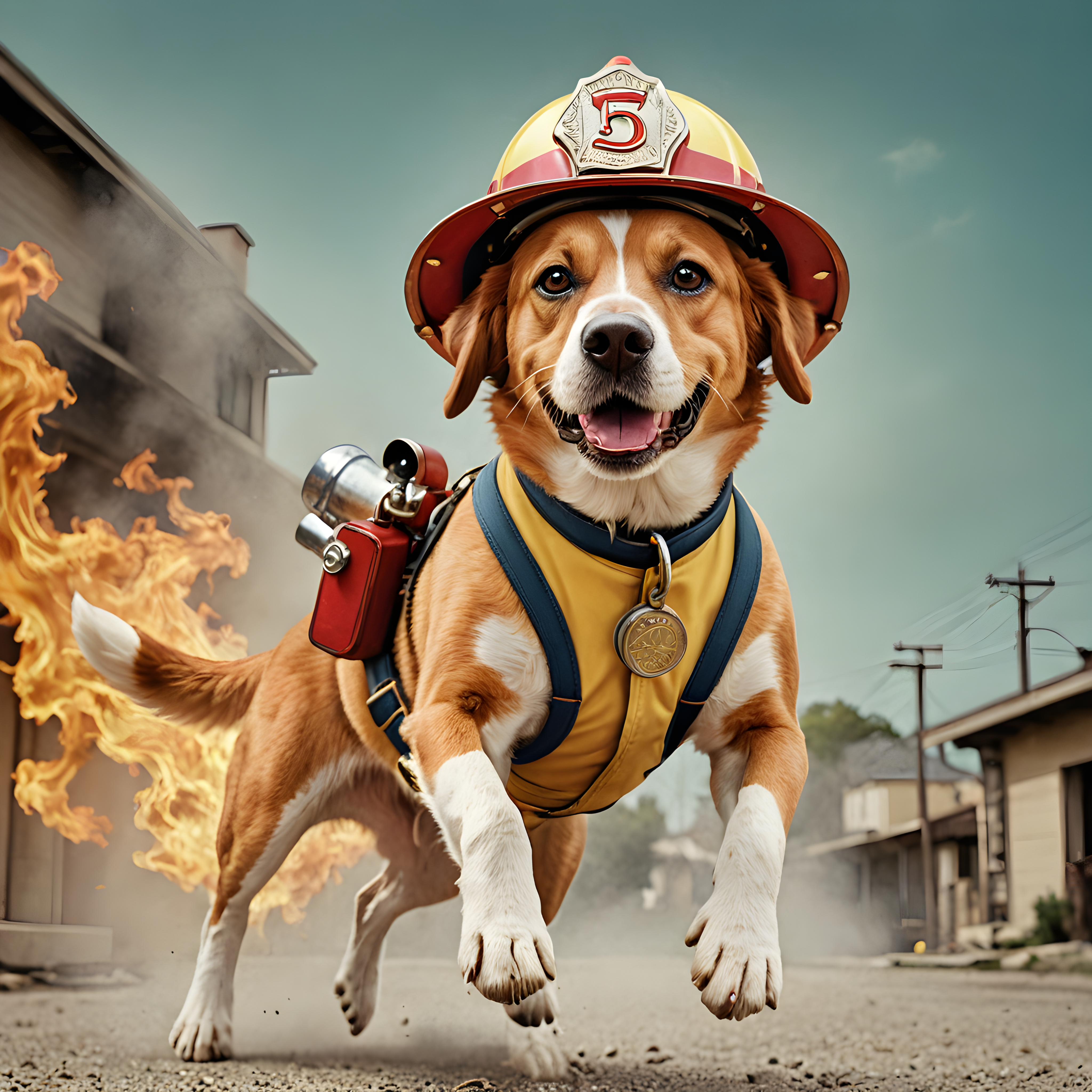 Firefighter Dog — Retro (Luxury)