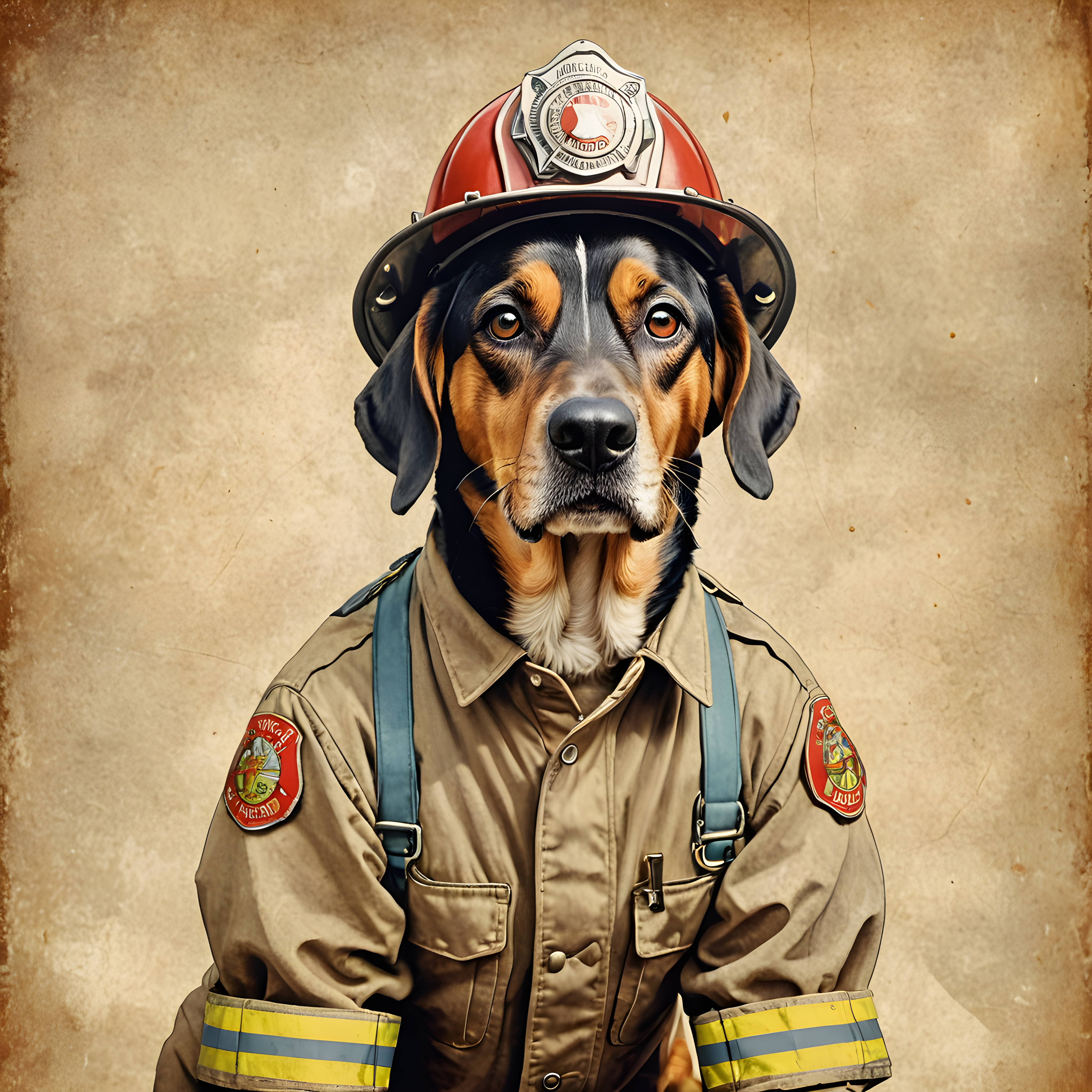 Firefighter Dog — Vintage Poster (Fantasy)